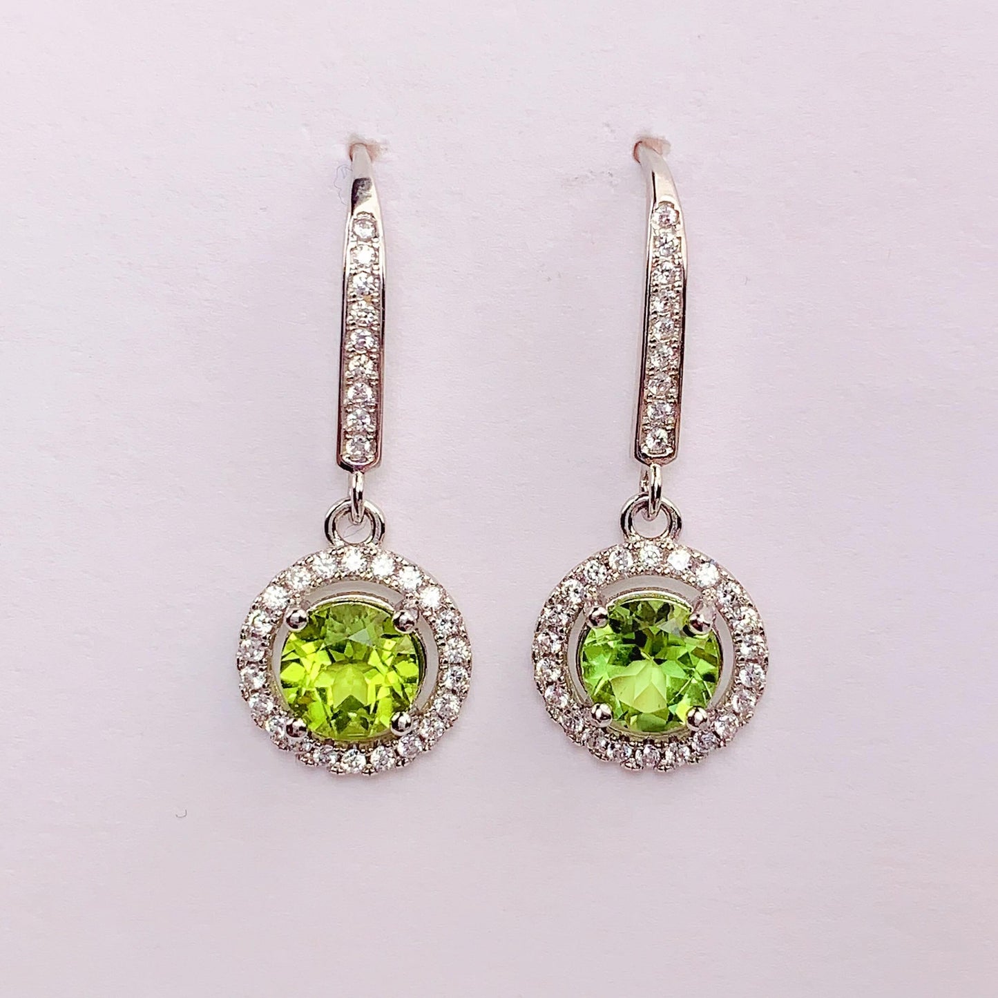Peridot Sterling Silver Earrings: 18k Gold Plated, AAA Grade