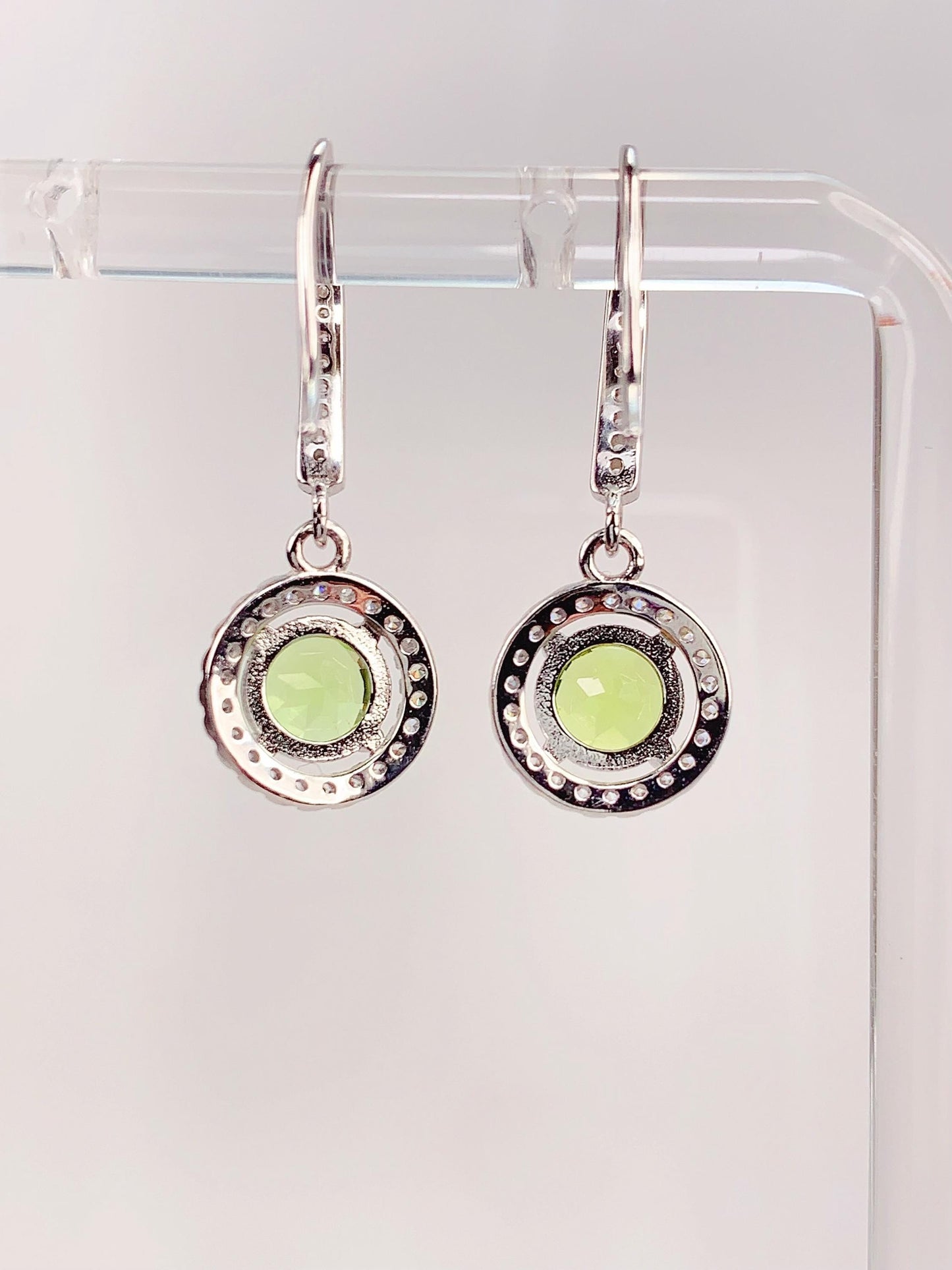 Peridot Sterling Silver Earrings: 18k Gold Plated, AAA Grade
