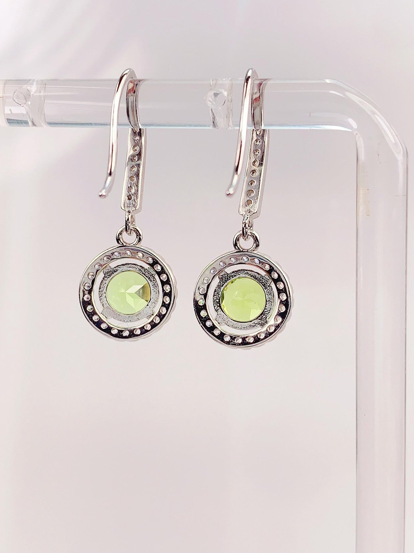 Peridot Sterling Silver Earrings: 18k Gold Plated, AAA Grade
