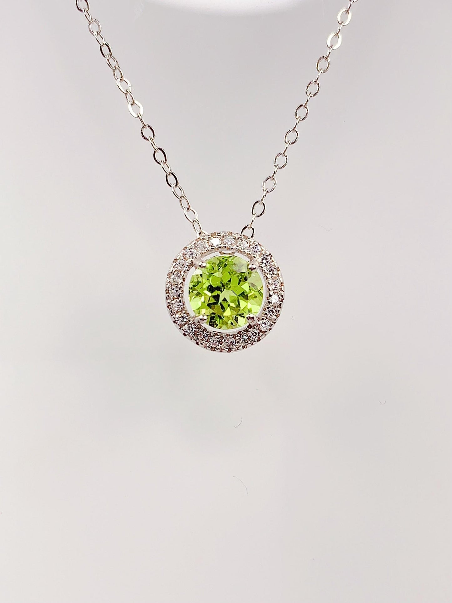 Peridot Sterling Silver Necklace: 18K Gold Plated, August Birthstone