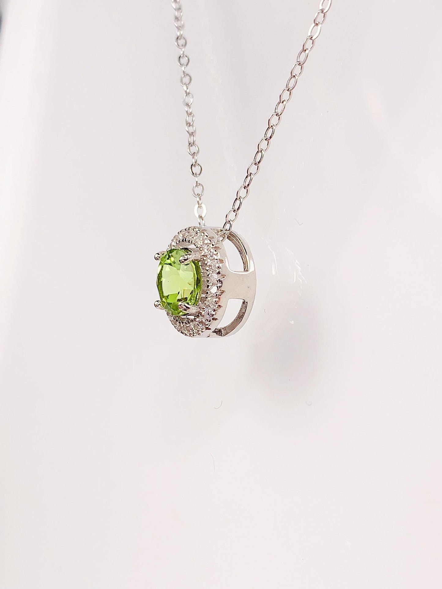 Peridot Sterling Silver Necklace: 18K Gold Plated, August Birthstone