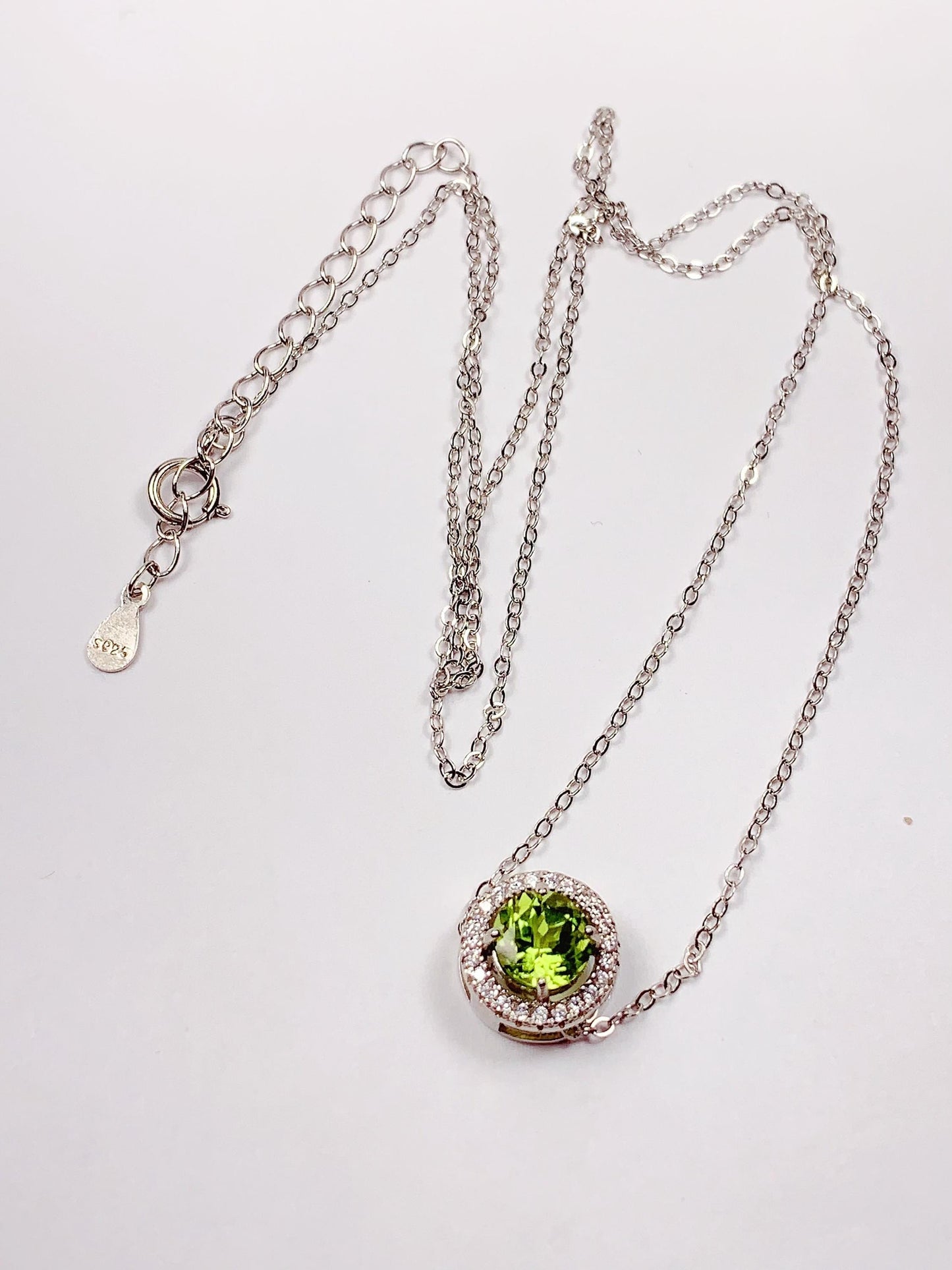 Peridot Sterling Silver Necklace: 18K Gold Plated, August Birthstone