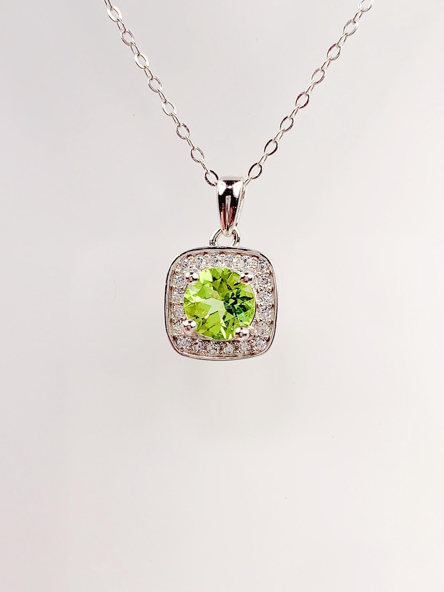 Peridot Sterling Silver Necklace: 18K Gold Plated Pendant