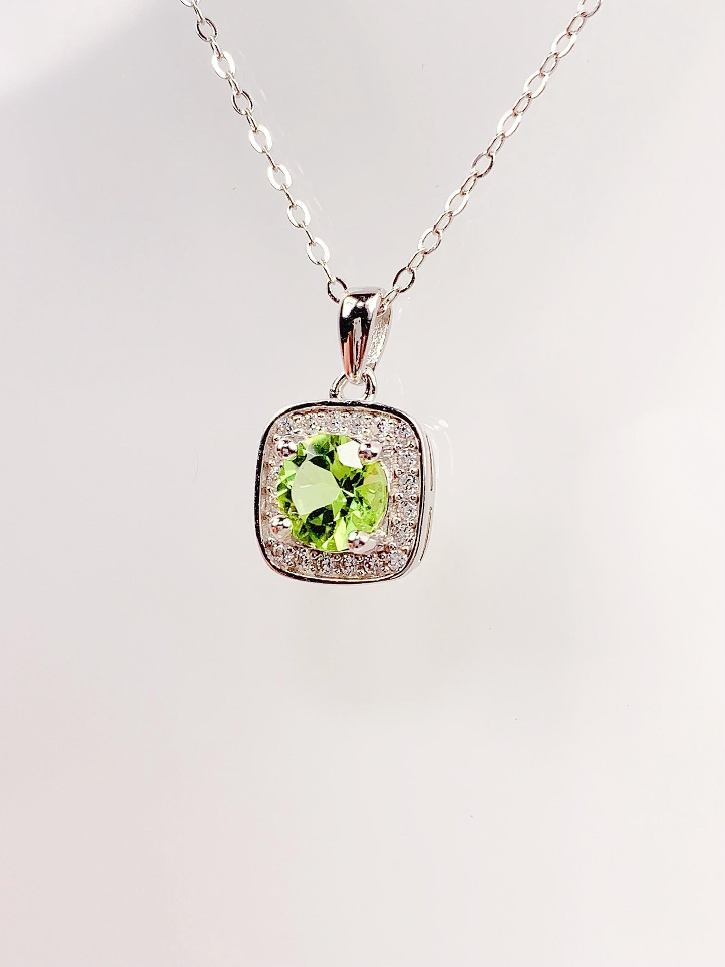 Peridot Sterling Silver Necklace: 18K Gold Plated Pendant