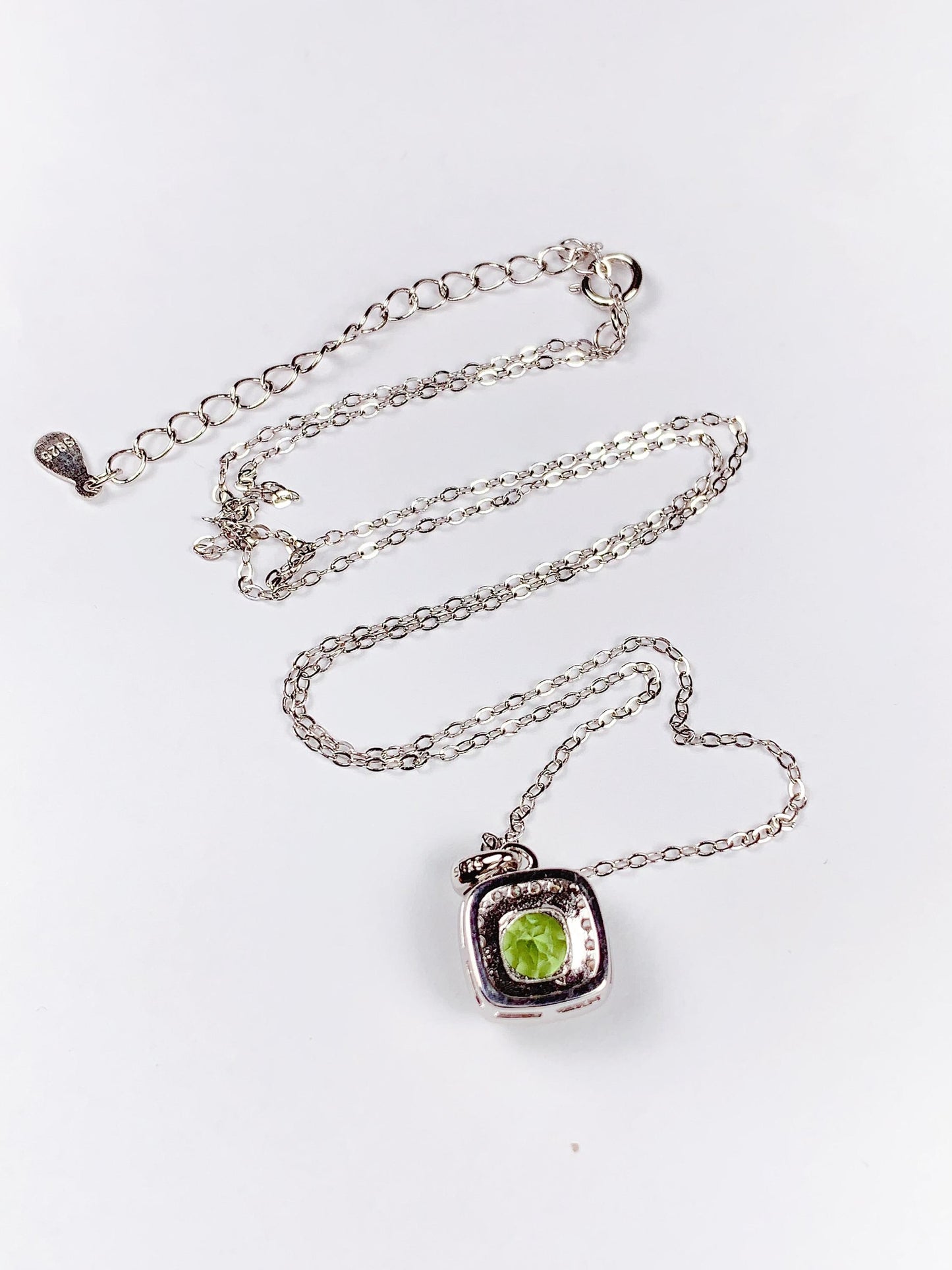 Peridot Sterling Silver Necklace: 18K Gold Plated Pendant