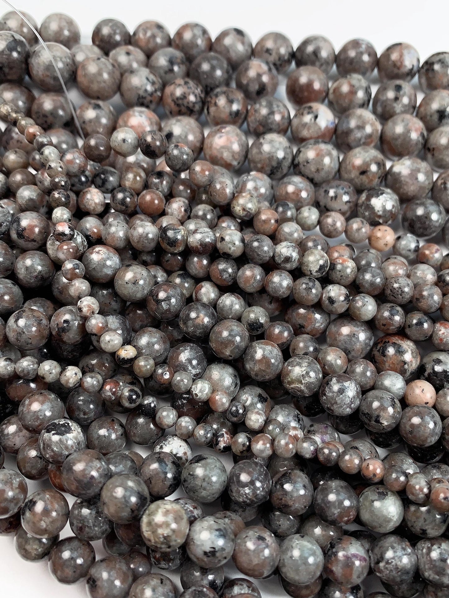 AAA Yooperlite Smooth Bead Strand: Natural Red Gray Black Sodalite, UV Reactive, 4mm 6mm 8mm 10mm 12mm 14mm 16mm 18mm 20mm