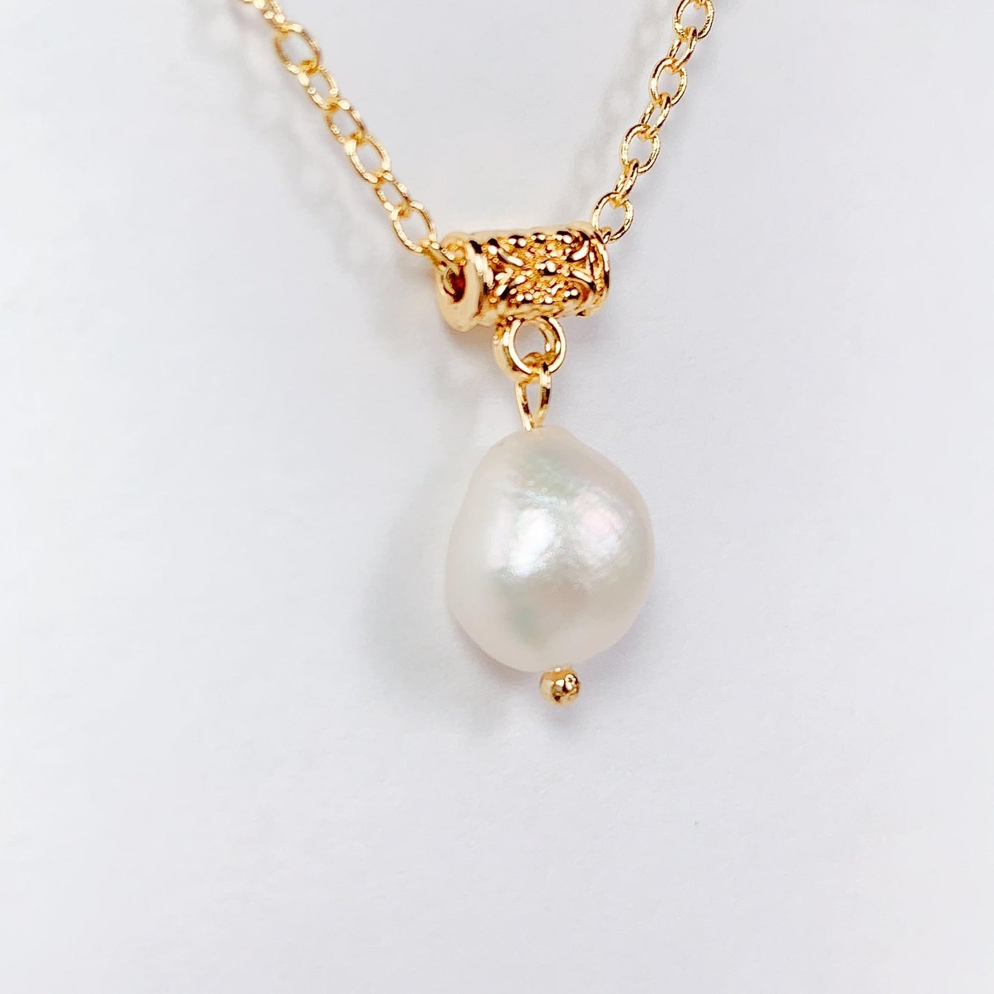 14K Gold Filled Freshwater Pearl Necklace: Handmade Bridal Jewelry