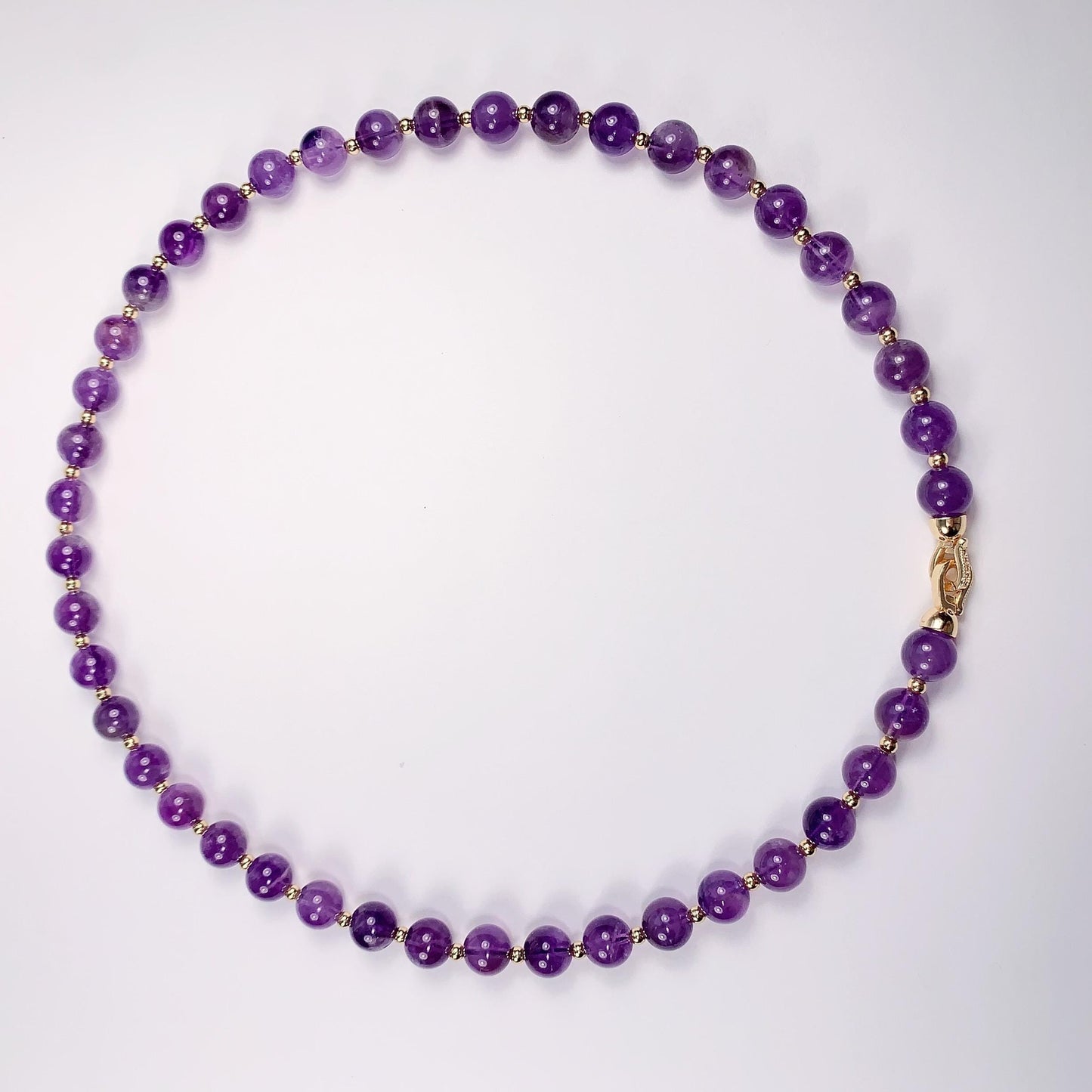 14K Gold Filled Natural Purple Amethyst Necklace Pendant