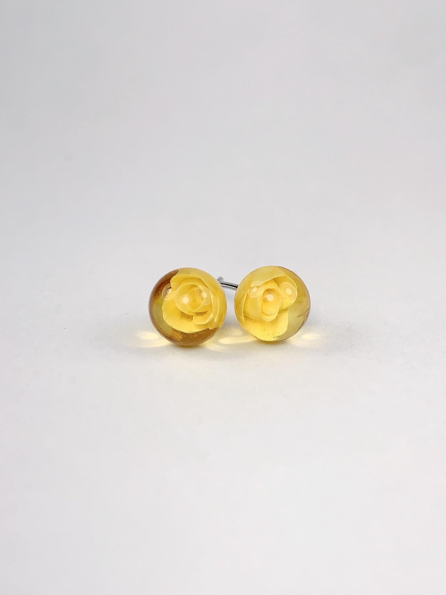 Beeswax Flower Earrings: 18k Gold Plated Sterling Silver Studs