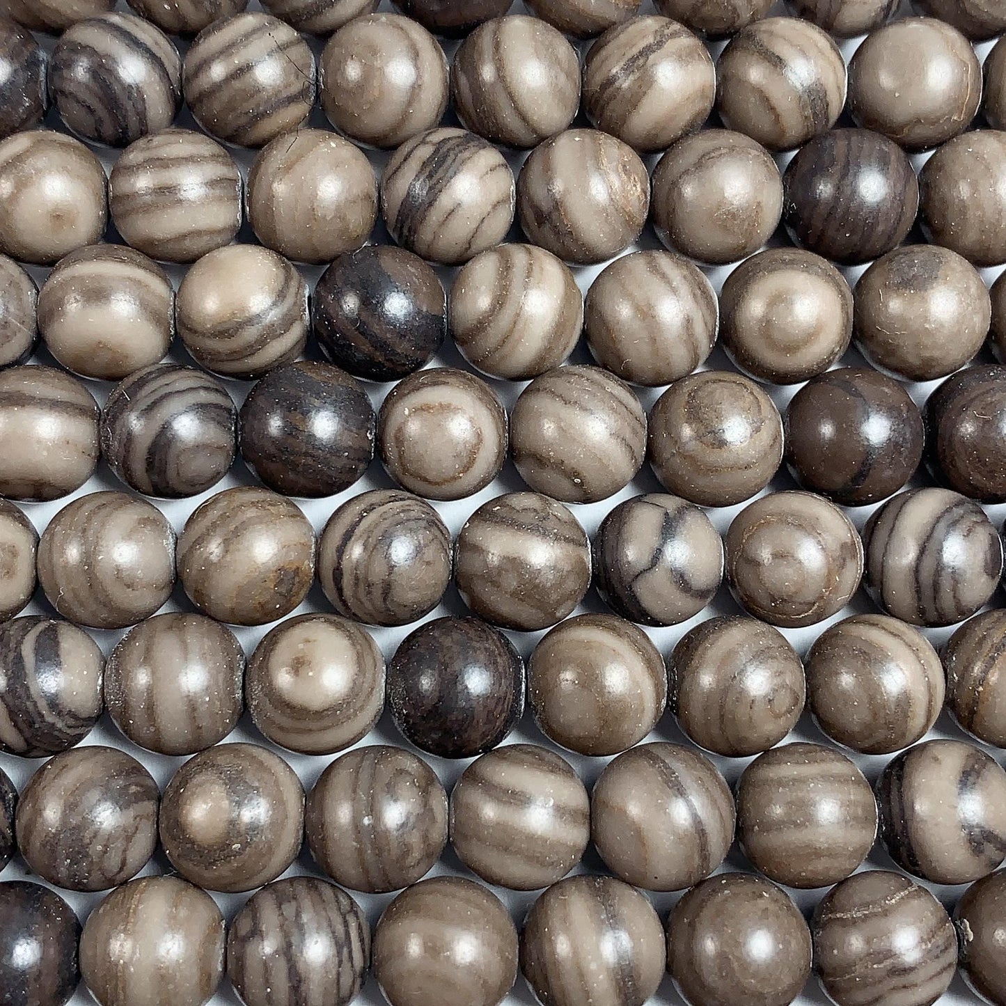 Natural Gray Brown Black Wood Grain Jasper Smooth Round Beads 15.5" Strand Gemstone 4mm 6mm 8mm 10mm 12mm