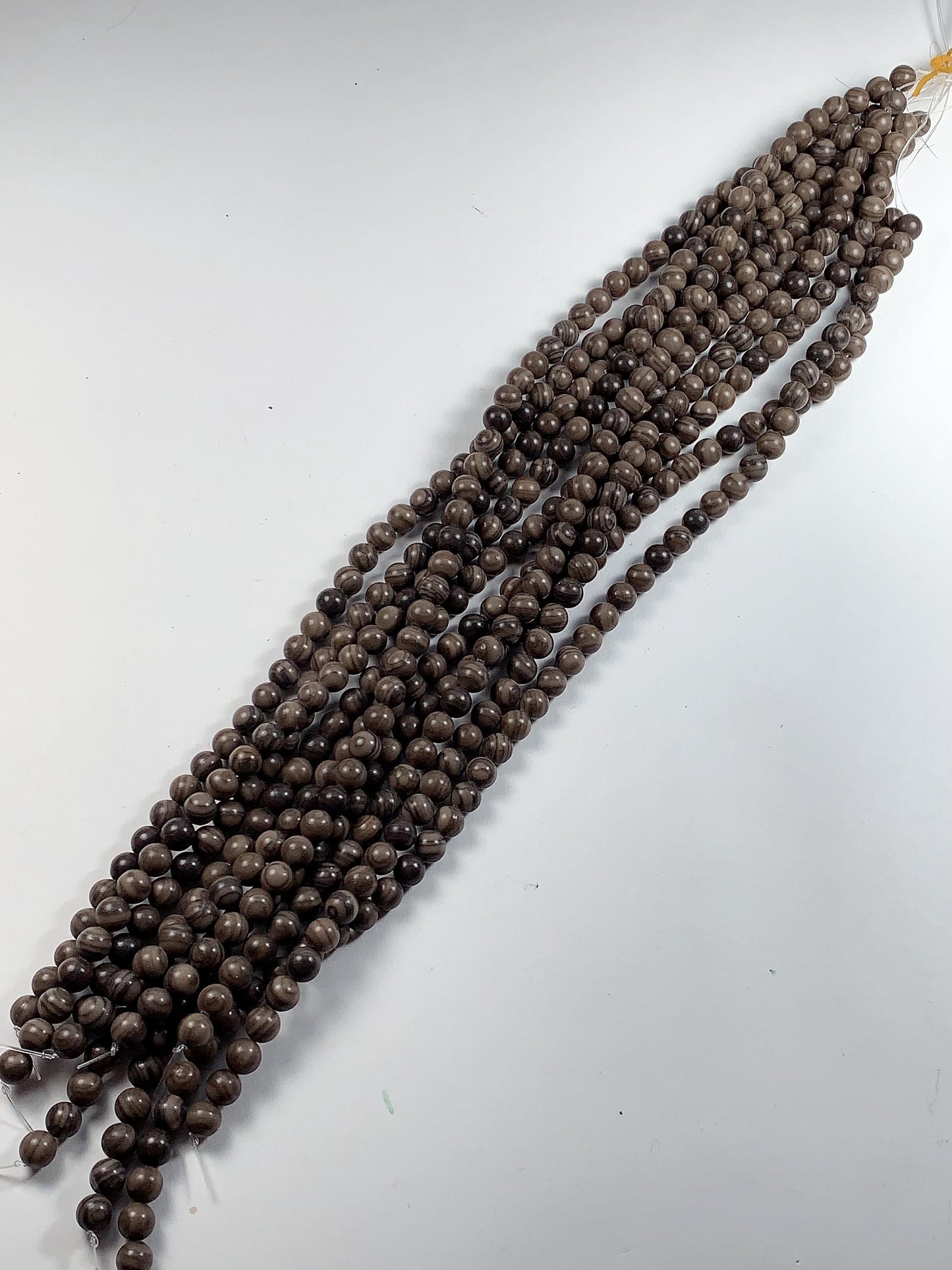 Natural Gray Brown Black Wood Grain Jasper Smooth Round Beads 15.5" Strand Gemstone 4mm 6mm 8mm 10mm 12mm