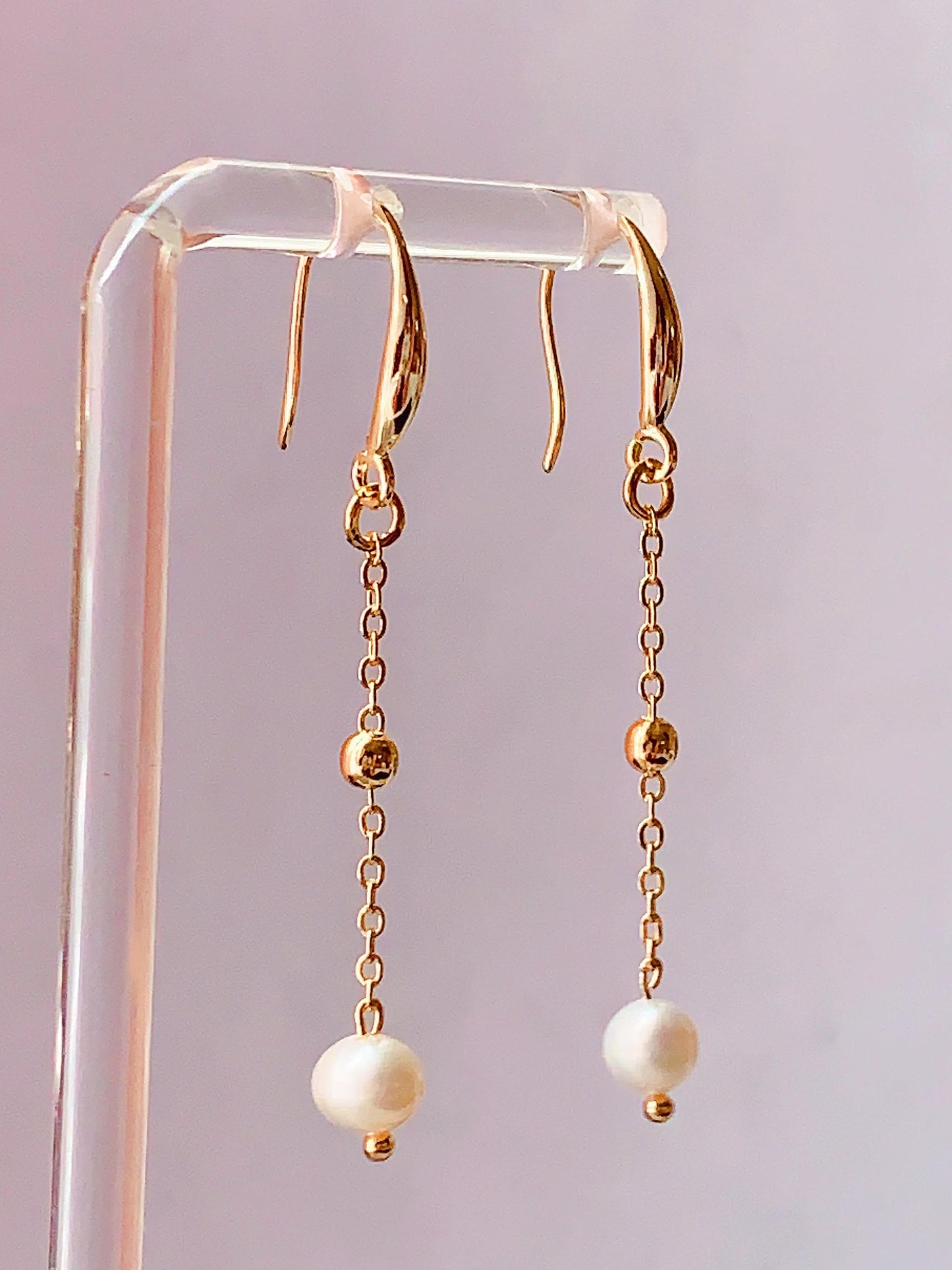 Handmade 14K Gold Filled Pearl Drop Earrings