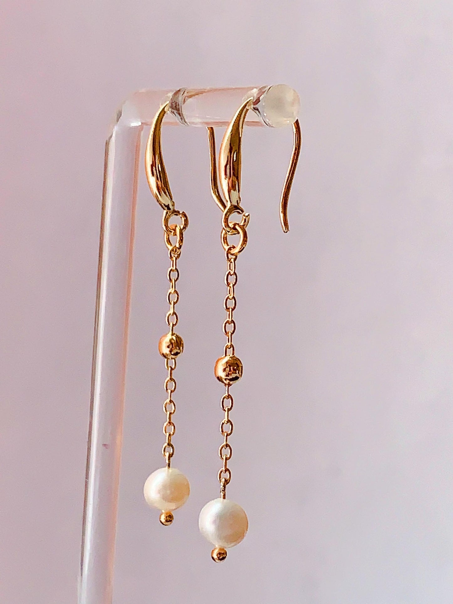 Handmade 14K Gold Filled Pearl Drop Earrings