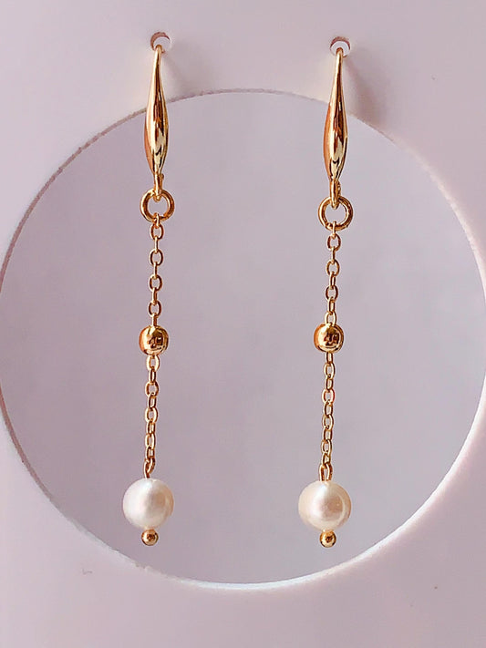 Handmade 14K Gold Filled Pearl Drop Earrings