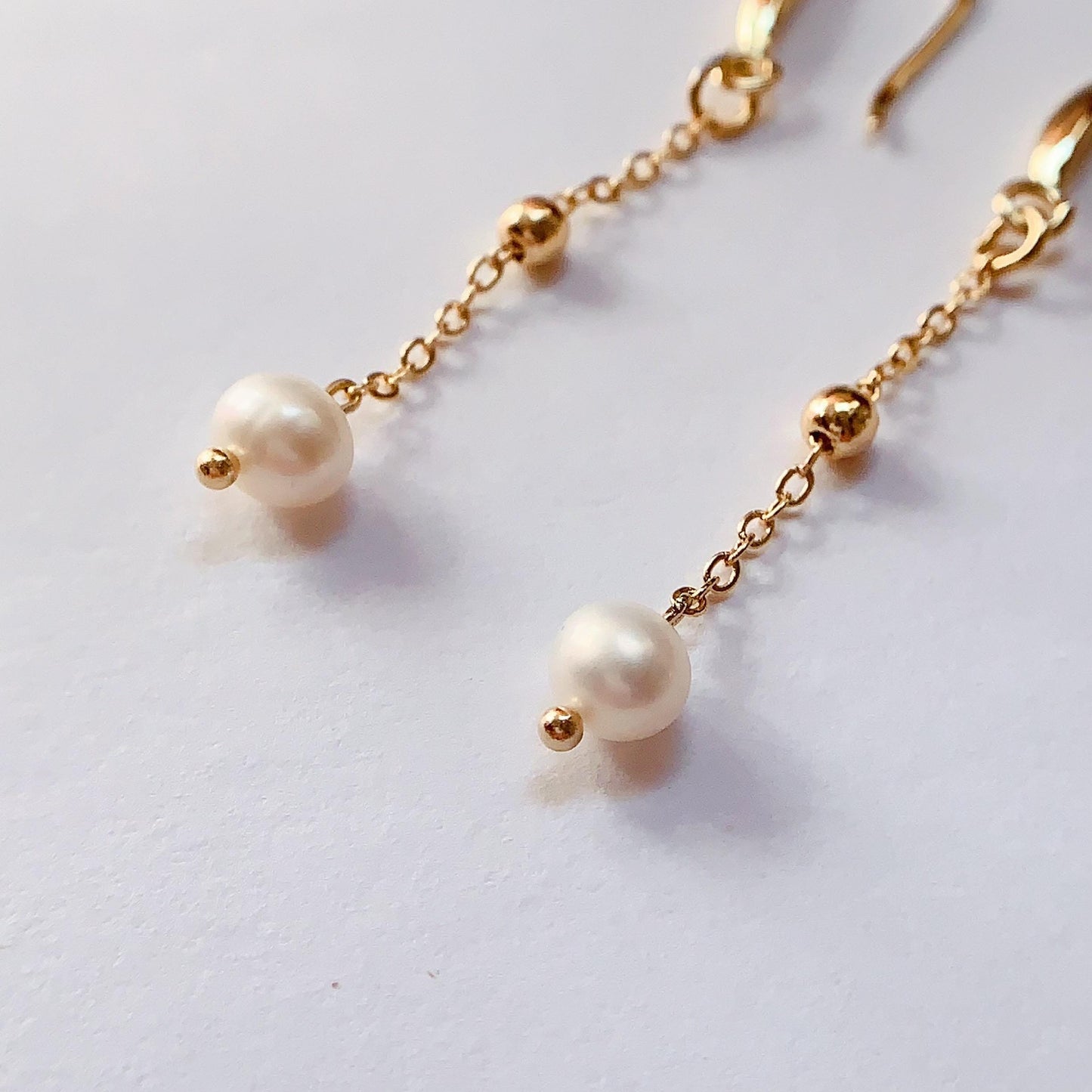 Handmade 14K Gold Filled Pearl Drop Earrings