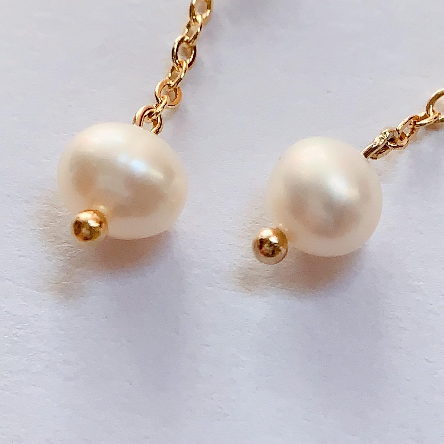 Handmade 14K Gold Filled Pearl Drop Earrings
