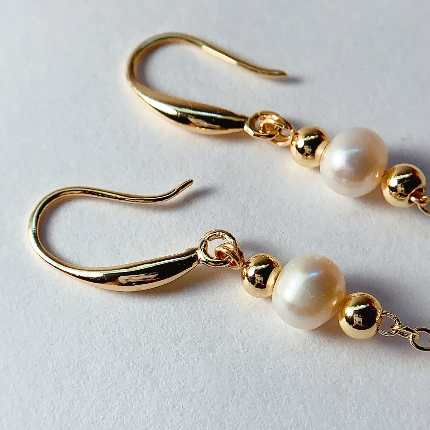 Handmade 14K Gold Filled Pearl Drop Earrings