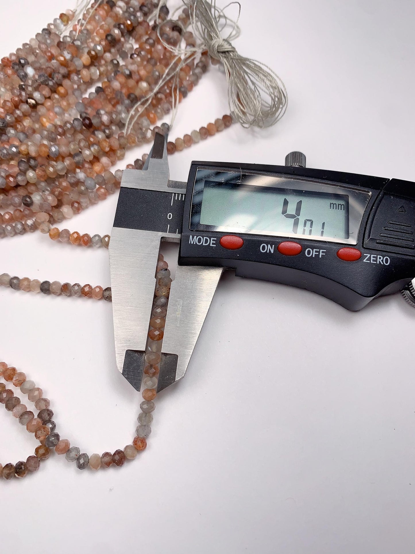 Grade AAA Genuine Natural Gray Black Orange Sundtone Faceted Rondelle Beads 15.5" Strand