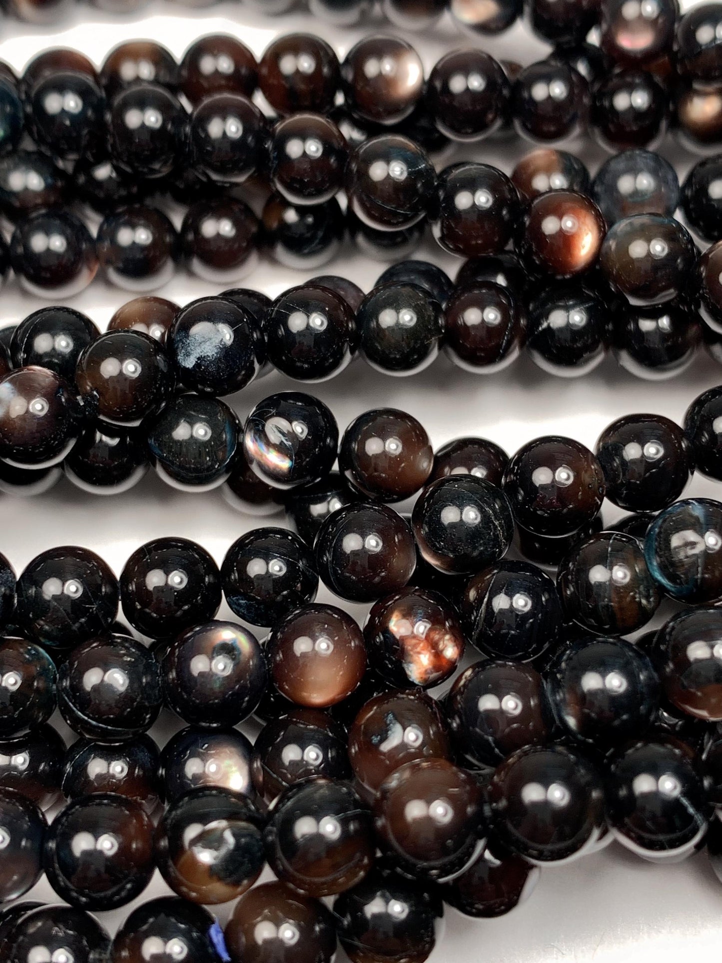 Black Mother of Pearl Beads: Deep Green Shell, 15.5" Strand