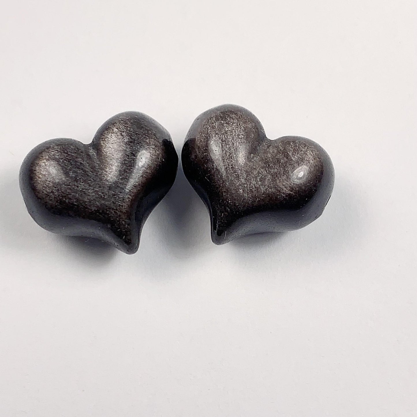 17mm Good Detail Carved  Natural Black Silver Obsidian Heart beads Loose Gems Gemstone
