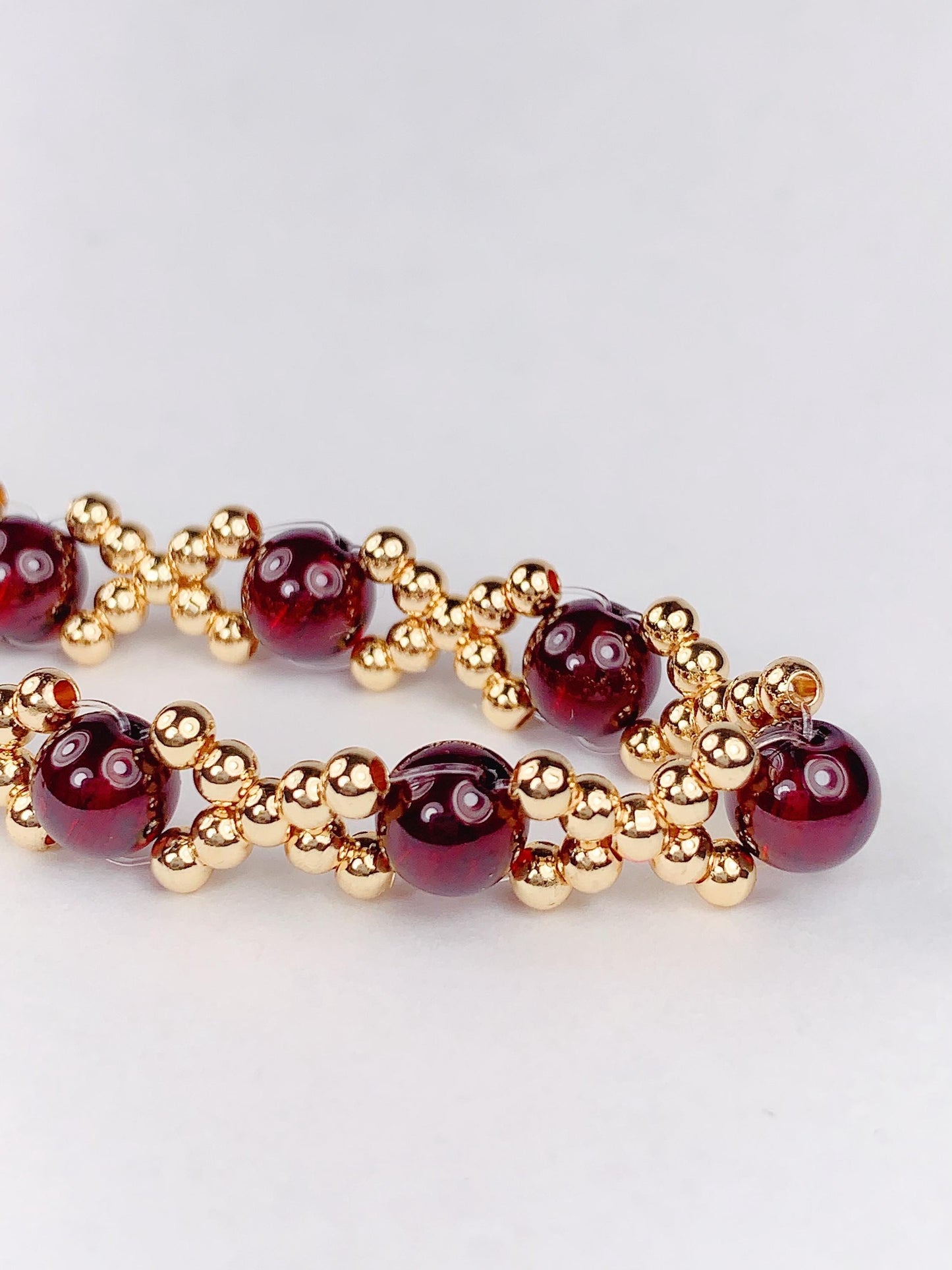 Natural Red Garnet 14K Gold Filled Bracelet: January Birthstone
