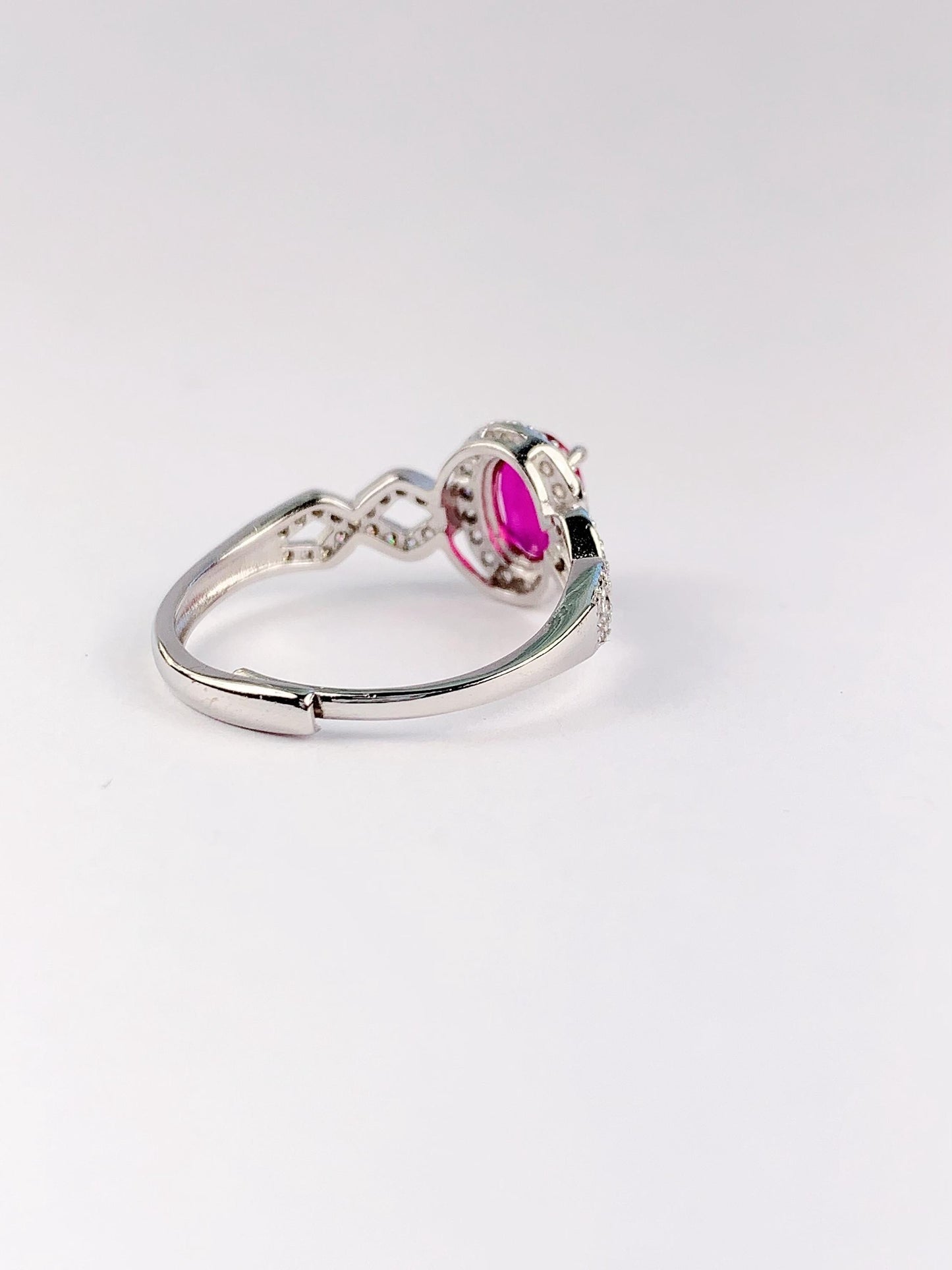 Oval Ruby Ring: 18K Gold Plated Sterling Silver, Adjustable Size