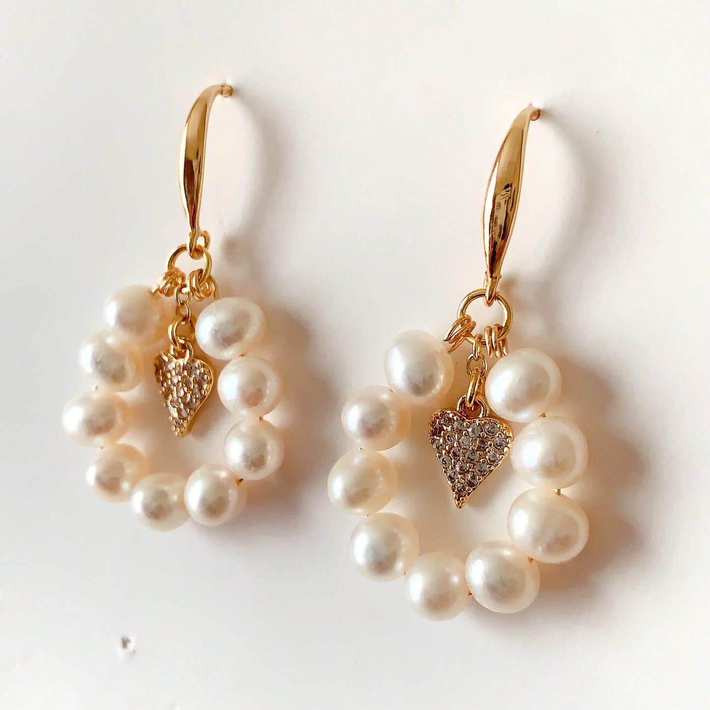 Handmade 18k Gold Filled Pearl Earrings: Natural Gemstone Studs