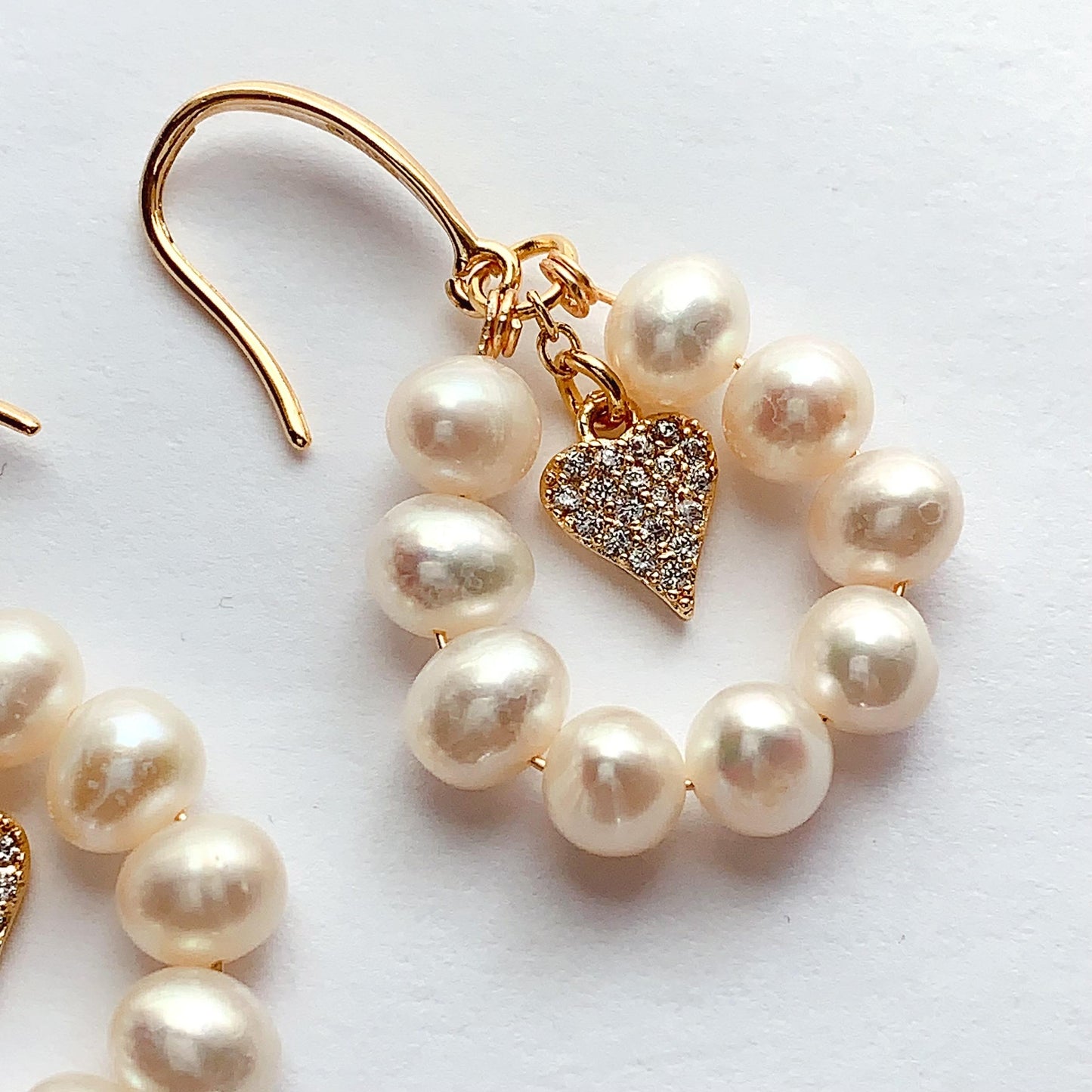 Handmade 18k Gold Filled Pearl Earrings: Natural Gemstone Studs