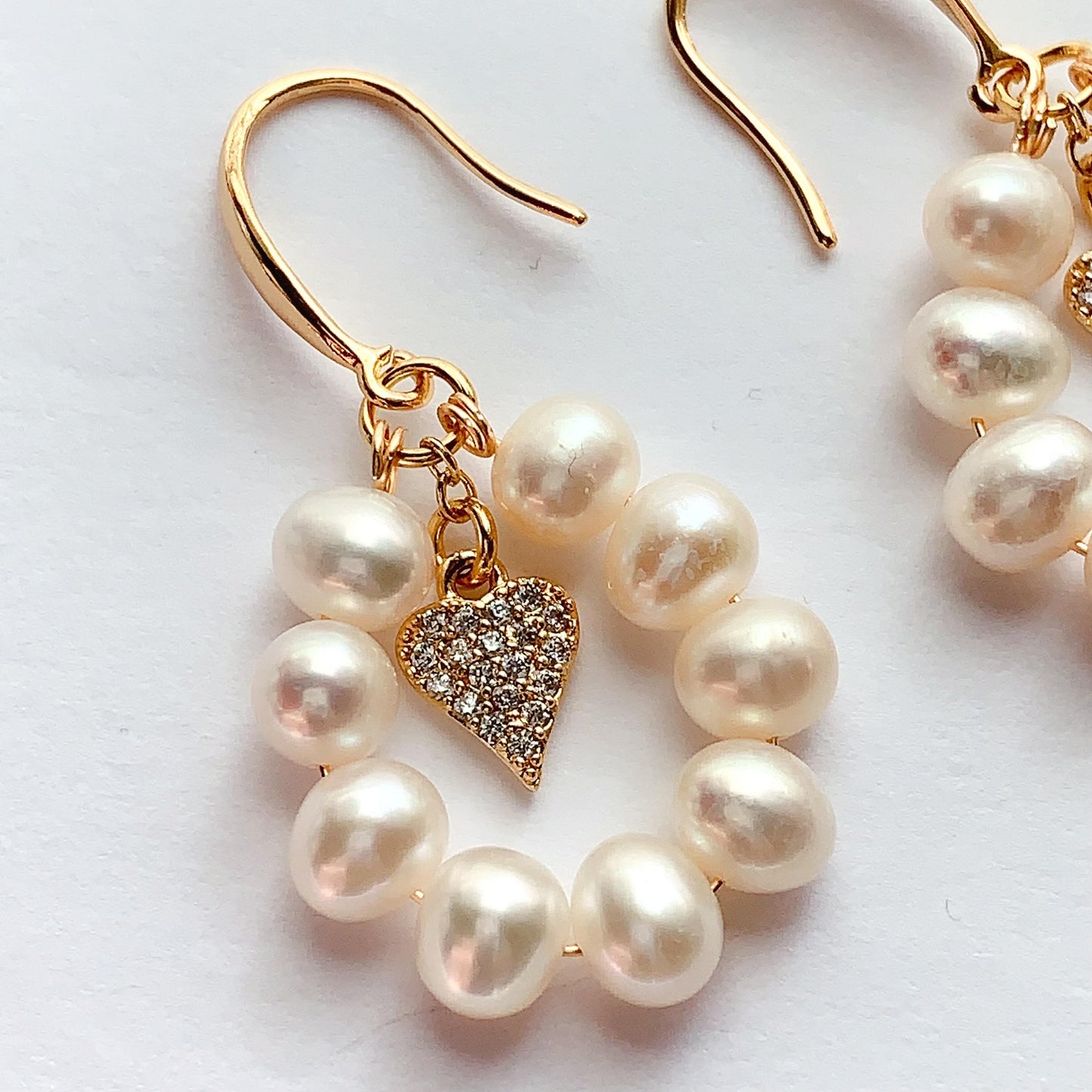 Handmade 18k Gold Filled Pearl Earrings: Natural Gemstone Studs