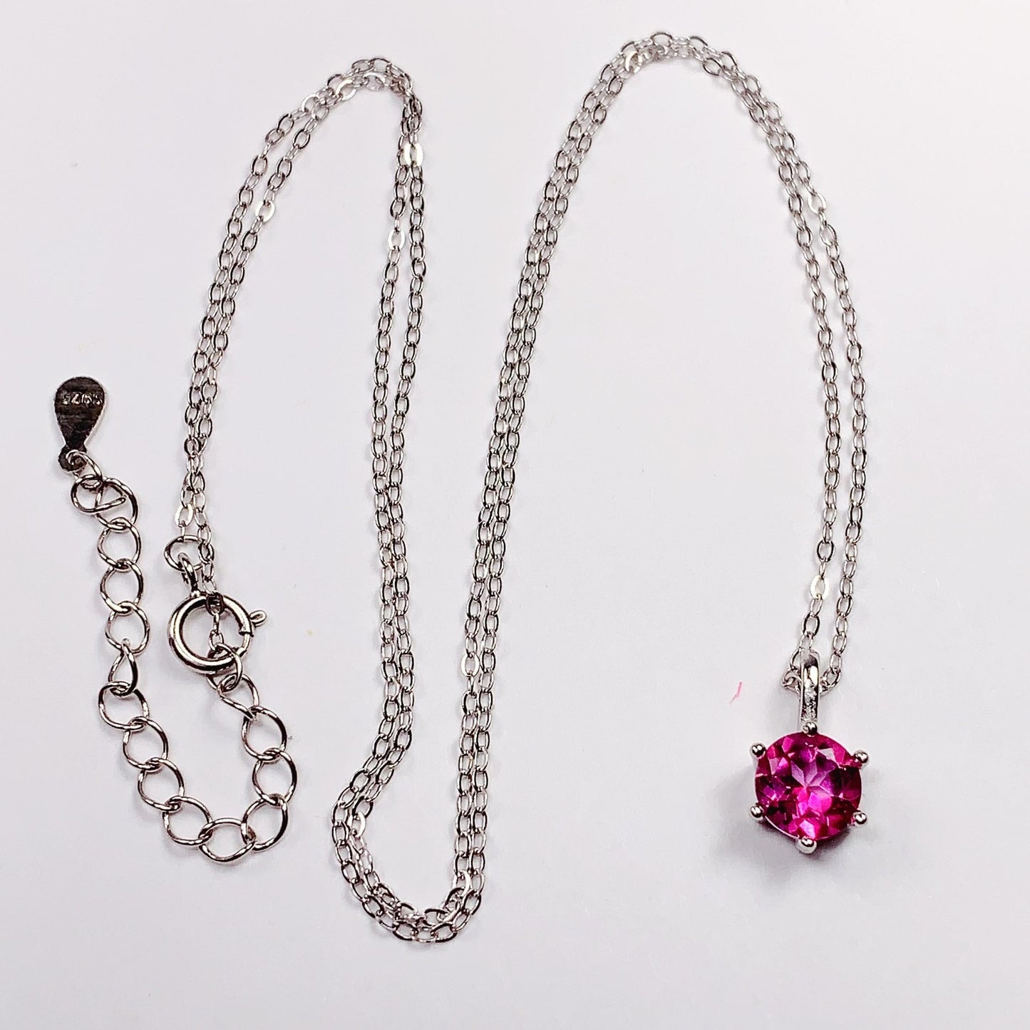 Pink Topaz Sterling Silver Pendant Necklace: 18K Gold Plated