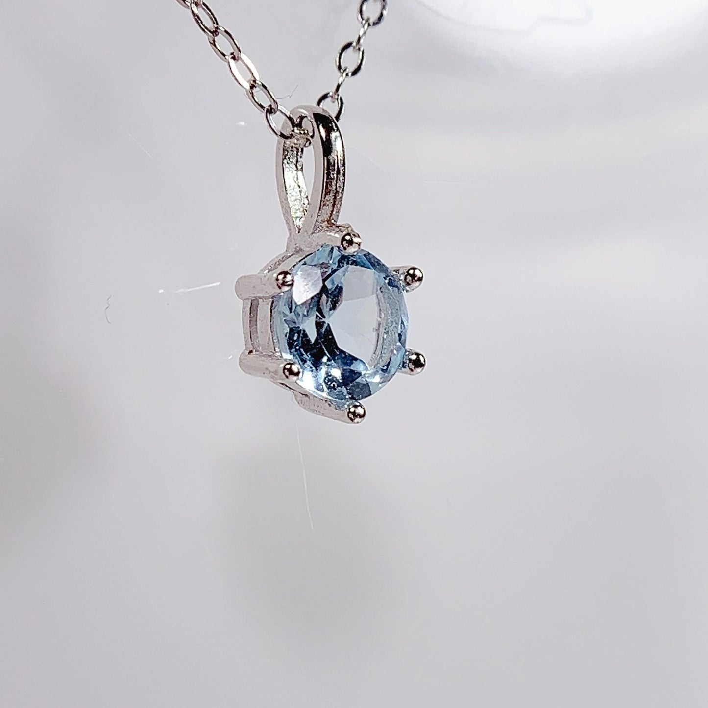 Sky Blue Topaz Sterling Silver Pendant Necklace: 18K Gold Plated
