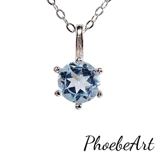 Sky Blue Topaz Sterling Silver Pendant Necklace: 18K Gold Plated