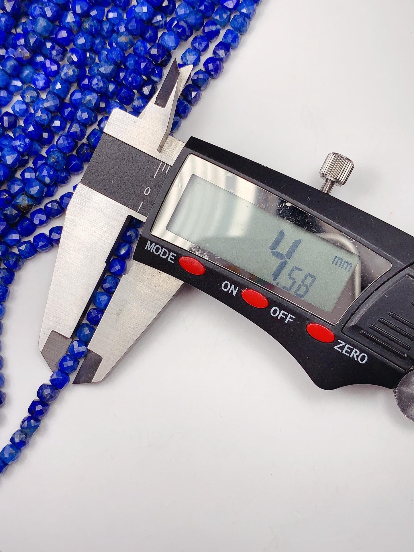4.5mm+ No Dyed Natural Blue  lapis lazuli Faceted Cube Square Beads 15.5" Strand