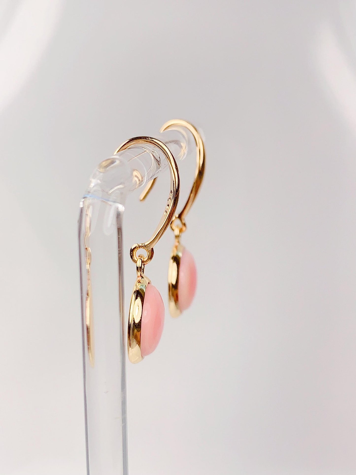 14k Gold Filled Pink Conch Earrings: Sterling Silver Studs