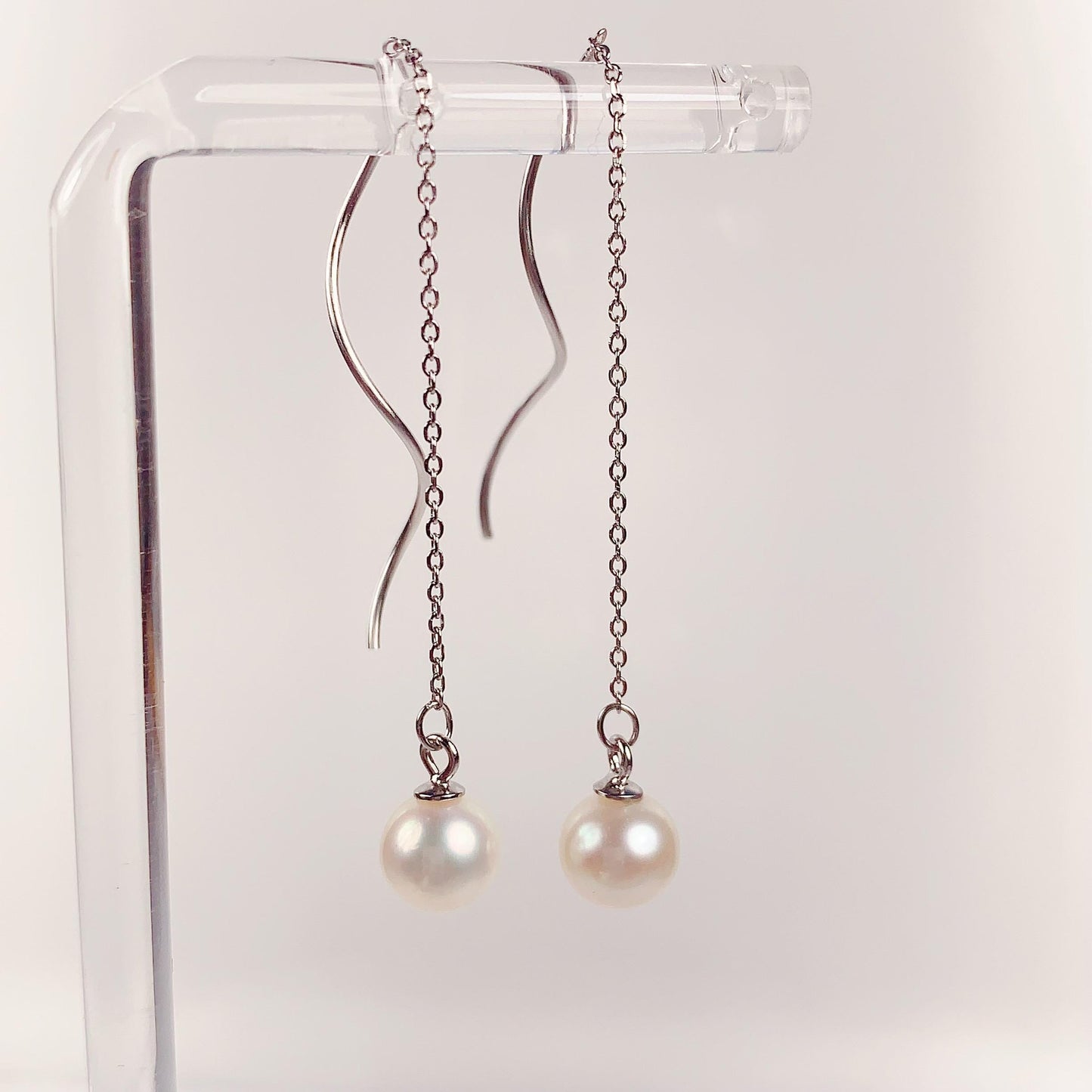 Freshwater Pearl Drop Earrings: 18k Gold Plated Sterling Silver