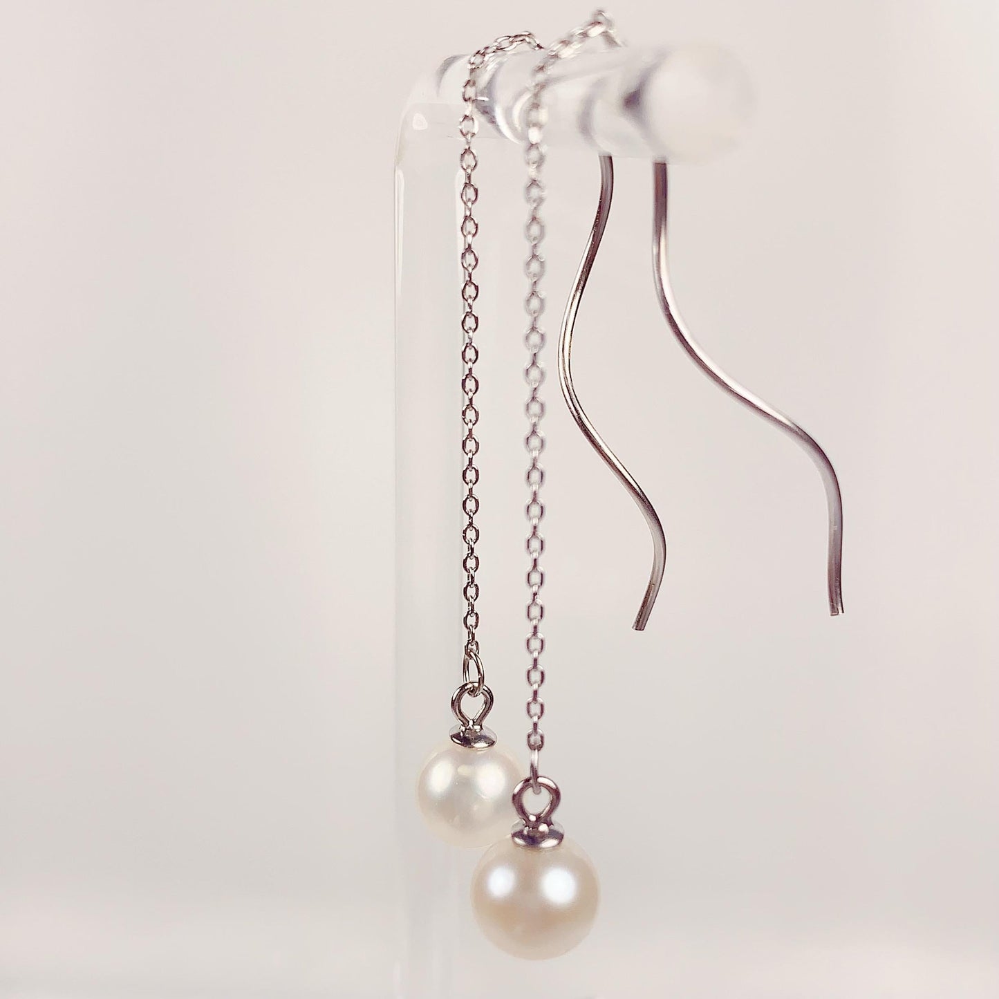 Freshwater Pearl Drop Earrings: 18k Gold Plated Sterling Silver