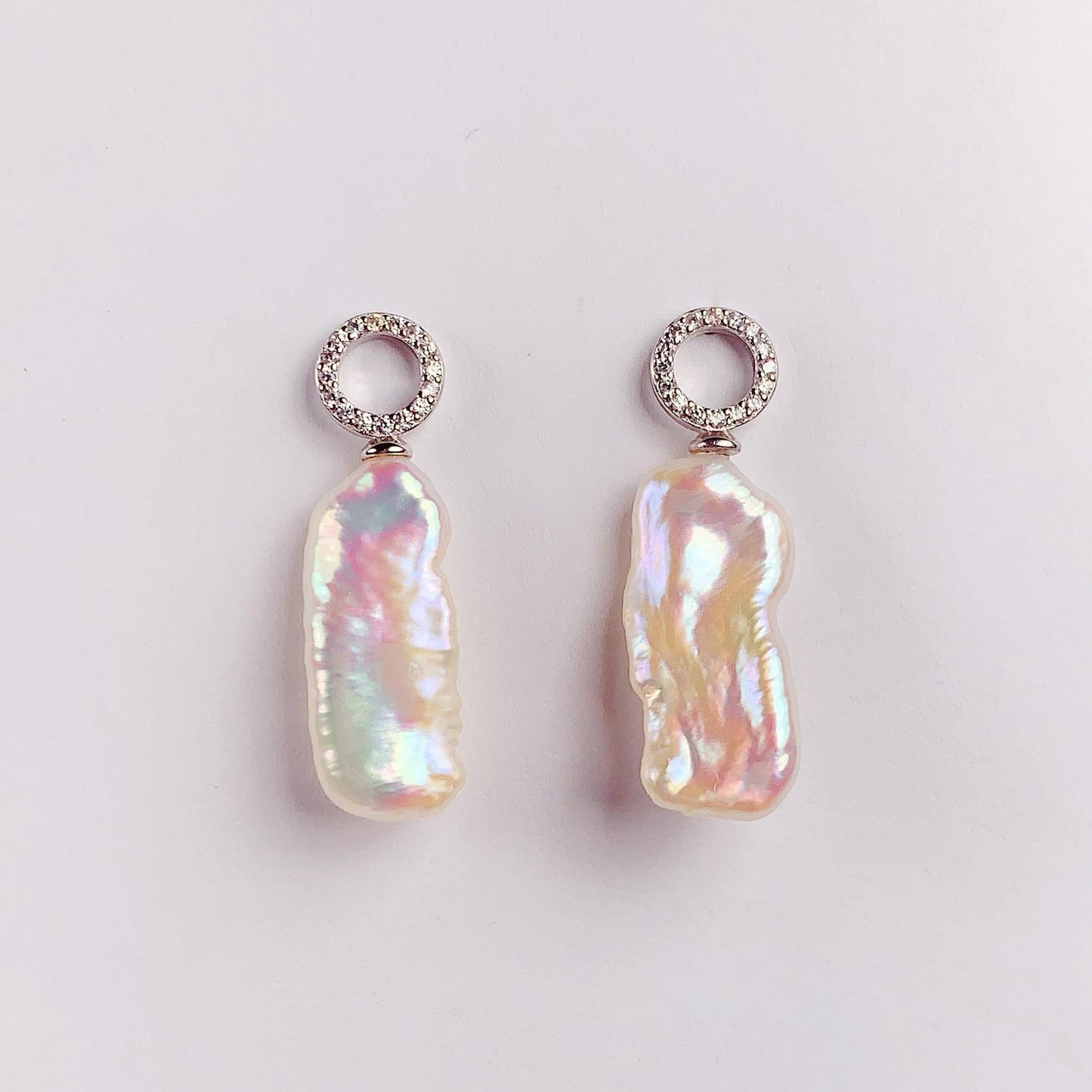 Baroque Pearl Earrings: 18k Gold Plated Sterling Silver Studs