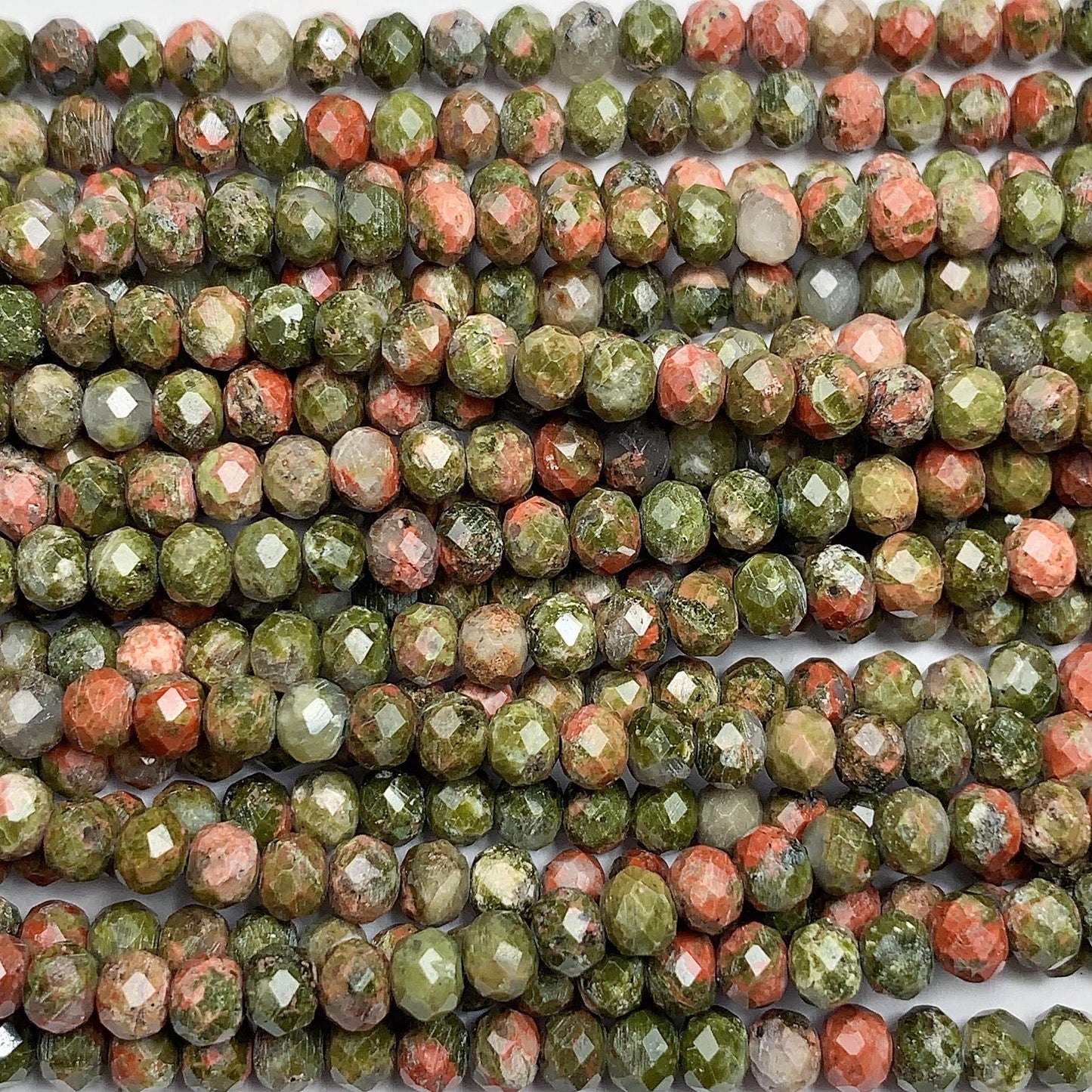High Quality AAA Genuine Natural Green Malachite Faceted Rondelle Beads 15.5" Strand