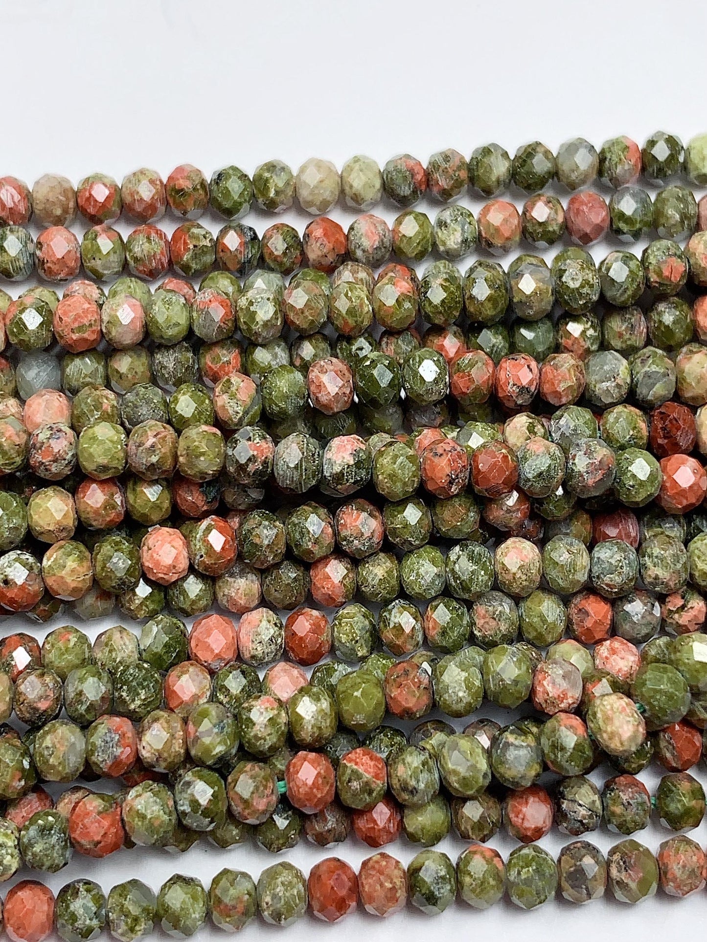 High Quality AAA Genuine Natural Green Malachite Faceted Rondelle Beads 15.5" Strand