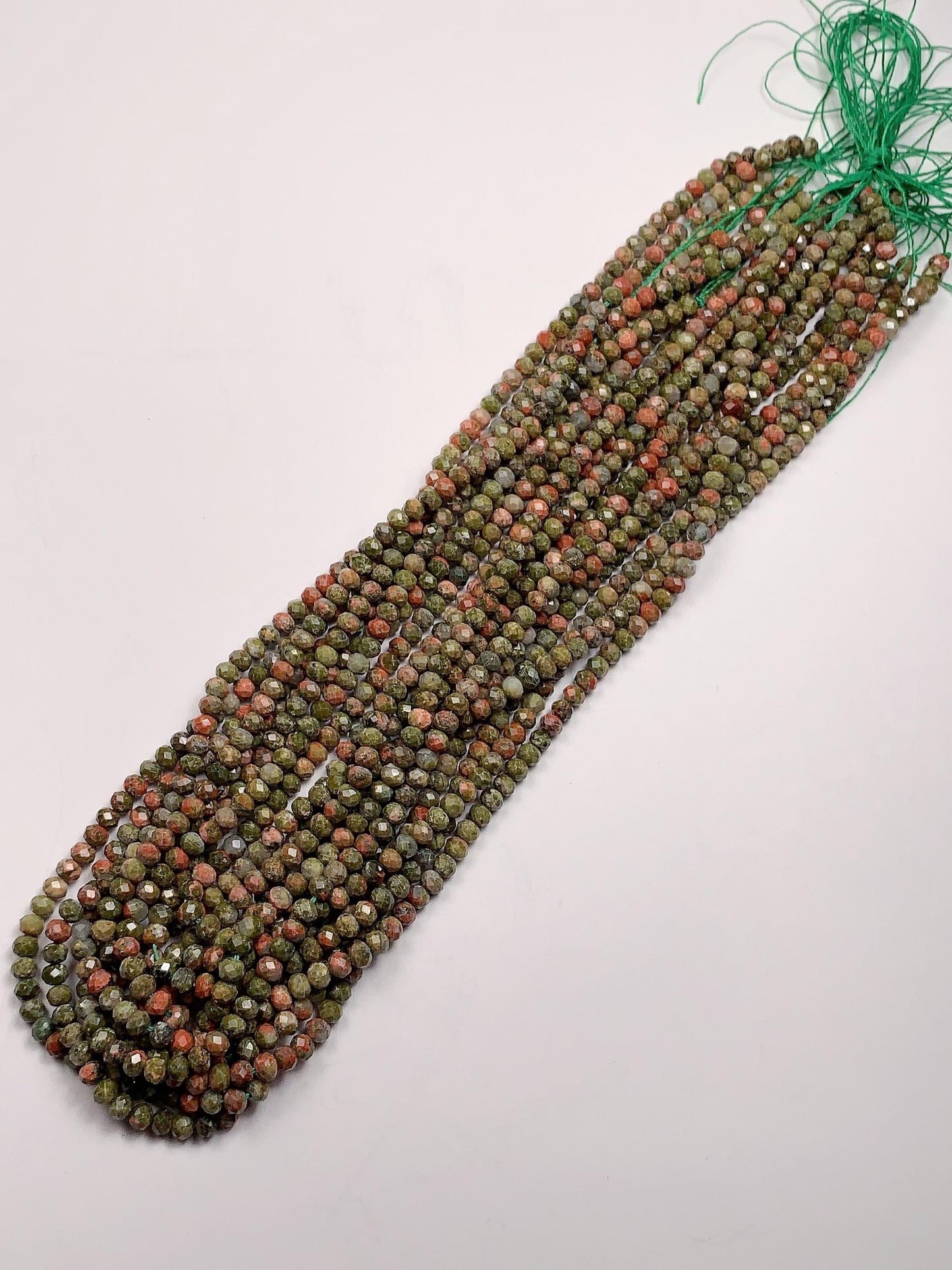 High Quality AAA Genuine Natural Green Malachite Faceted Rondelle Beads 15.5" Strand
