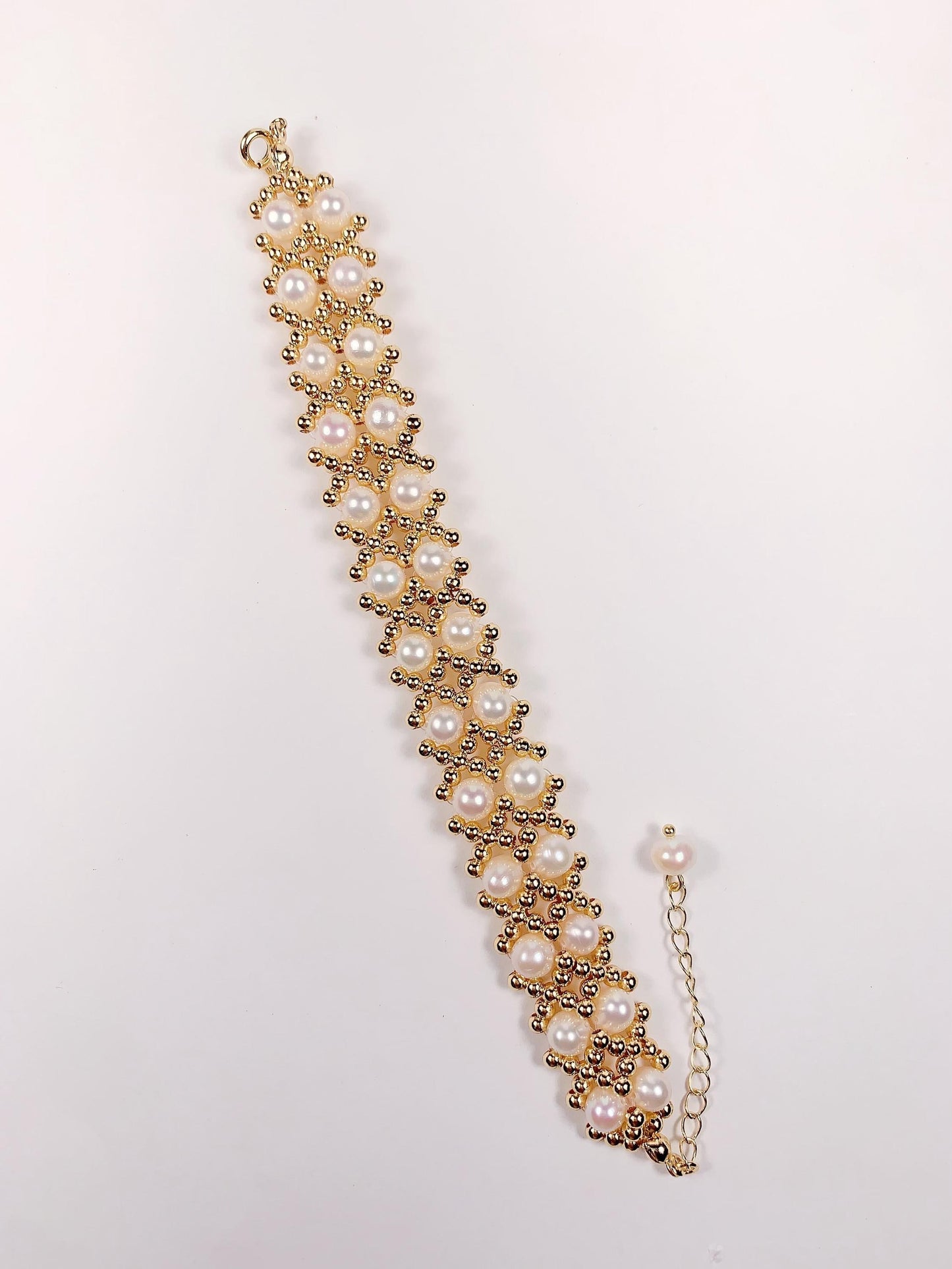 14K Gold Filled Freshwater Pearl Bracelet: AAA Quality