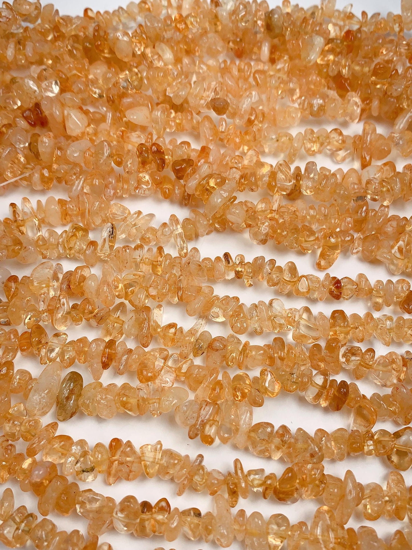 Natural Yellow Citrine Chip Beads: 32" Strand, DIY Jewelry (7-12mm)