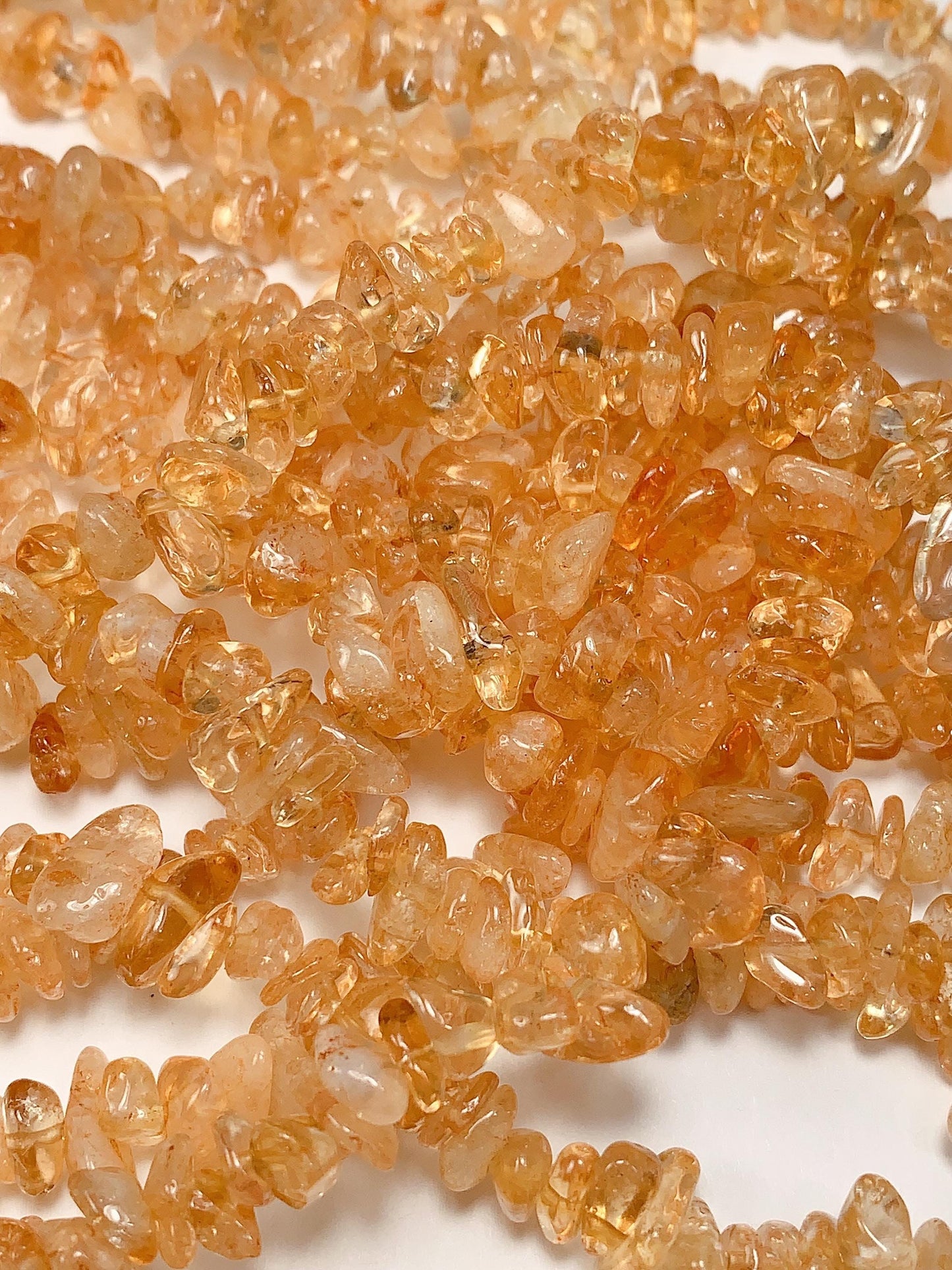 Natural Yellow Citrine Chip Beads: 32" Strand, DIY Jewelry (7-12mm)