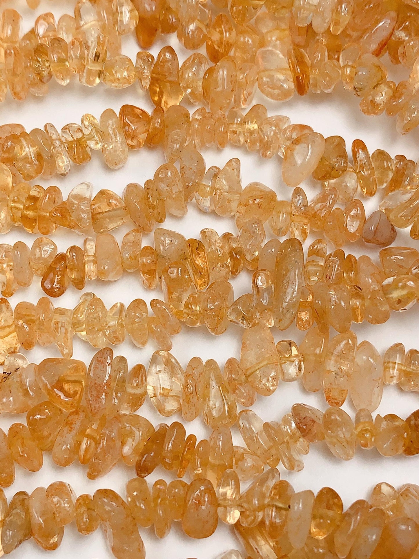 Natural Yellow Citrine Chip Beads: 32" Strand, DIY Jewelry (7-12mm)
