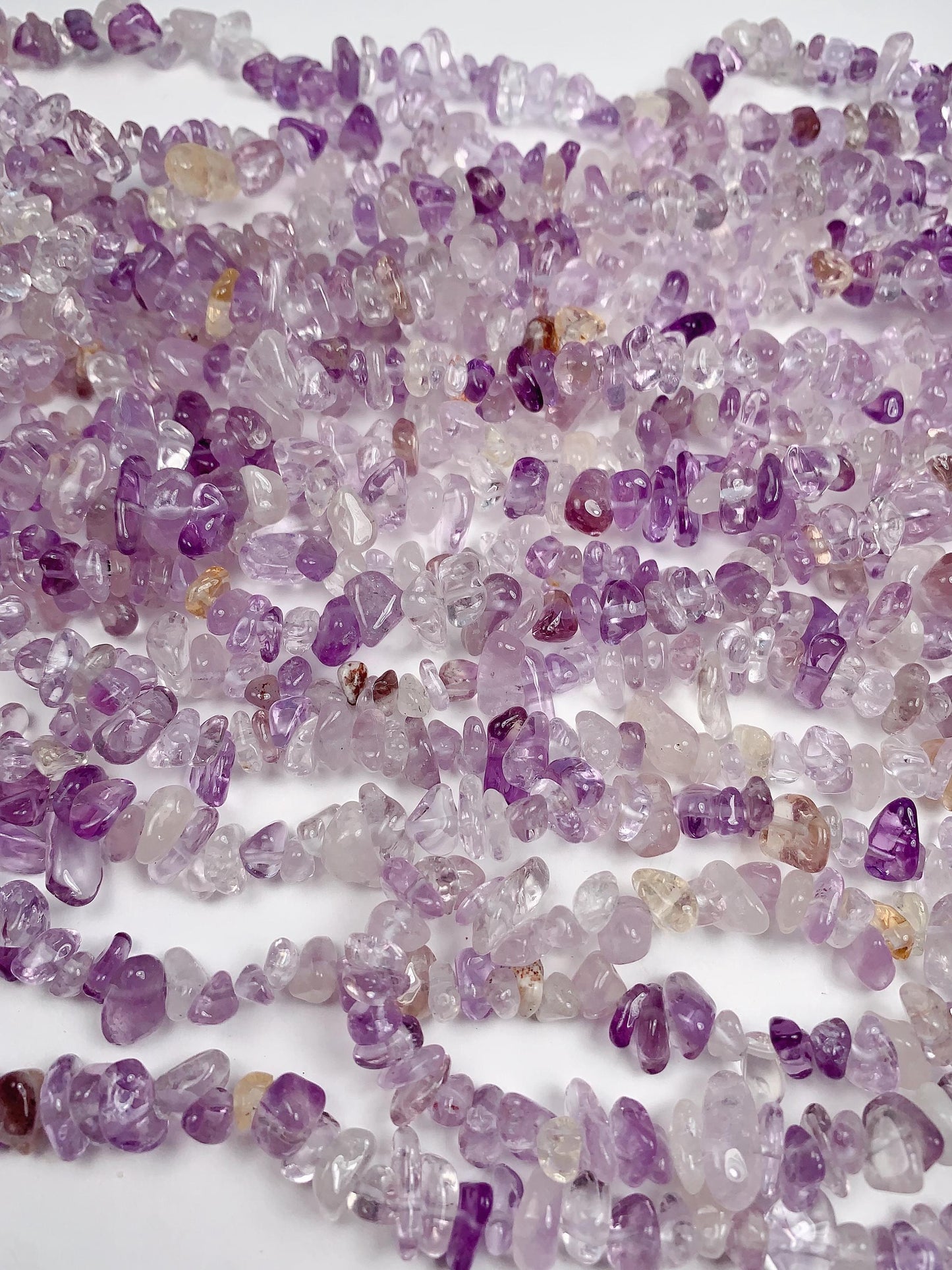 Amethyst Citrine Chip Beads: Natural Gemstone Nugget Strand, 32"