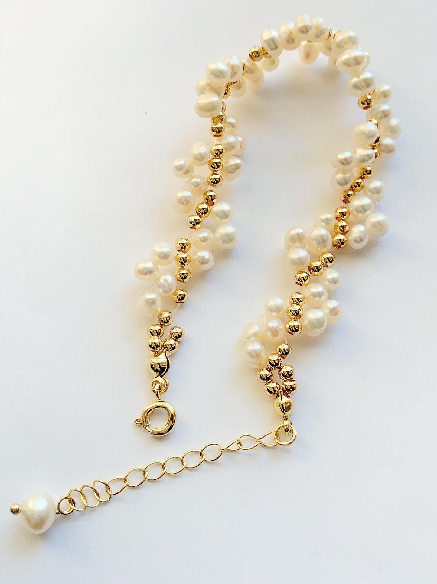 Freshwater Pearl Bracelet: 14K Gold Filled, June Birthstone