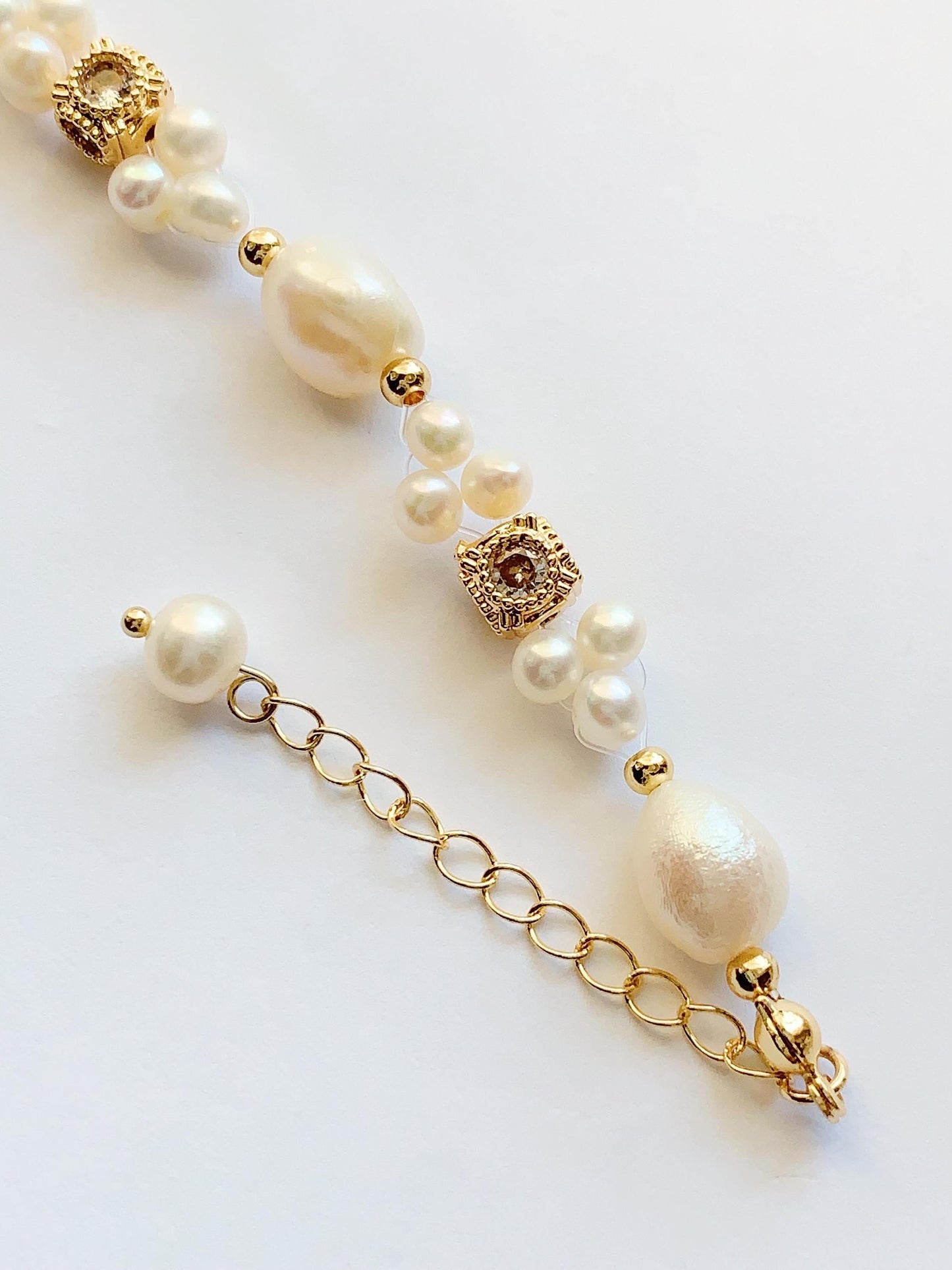 Baroque Freshwater Pearl Bracelet: 14K Gold Filled, June Birthstone
