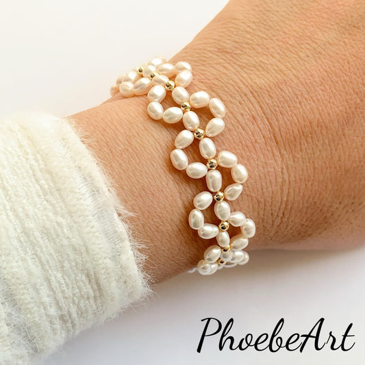 AAA Freshwater Pearl Bracelet: 14K Gold Filled, June Birthstone