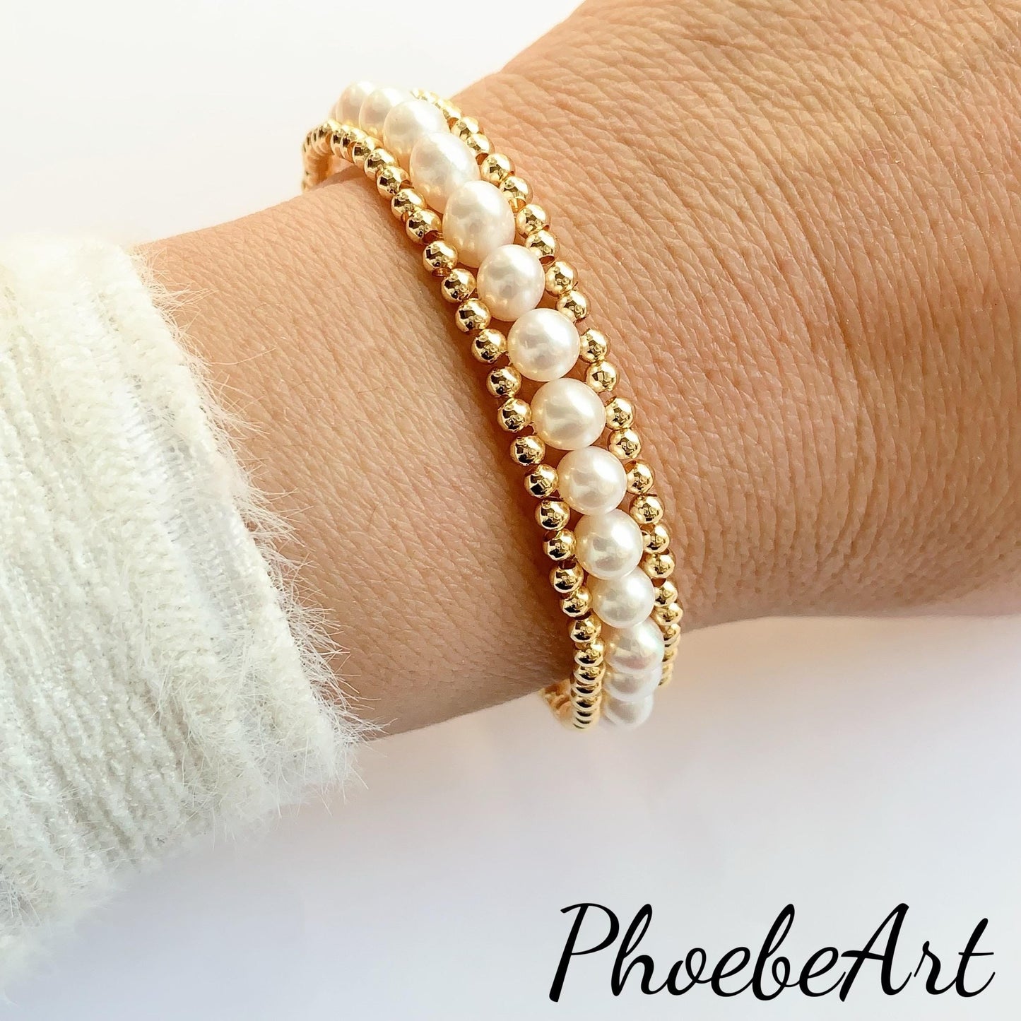 AAA Freshwater Pearl Bracelet: 14K Gold Filled, June Birthstone