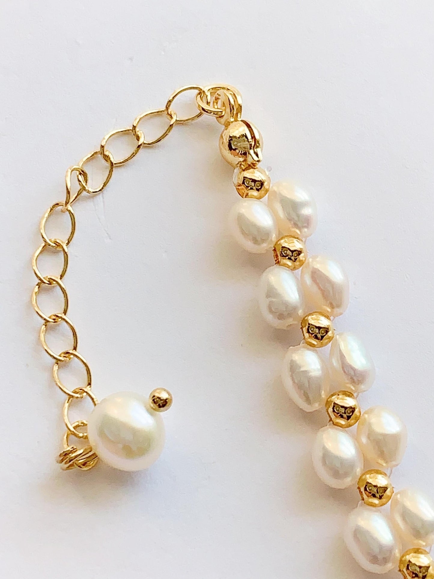 AAA Freshwater Pearl Bracelet: 14K Gold Filled, White Luster